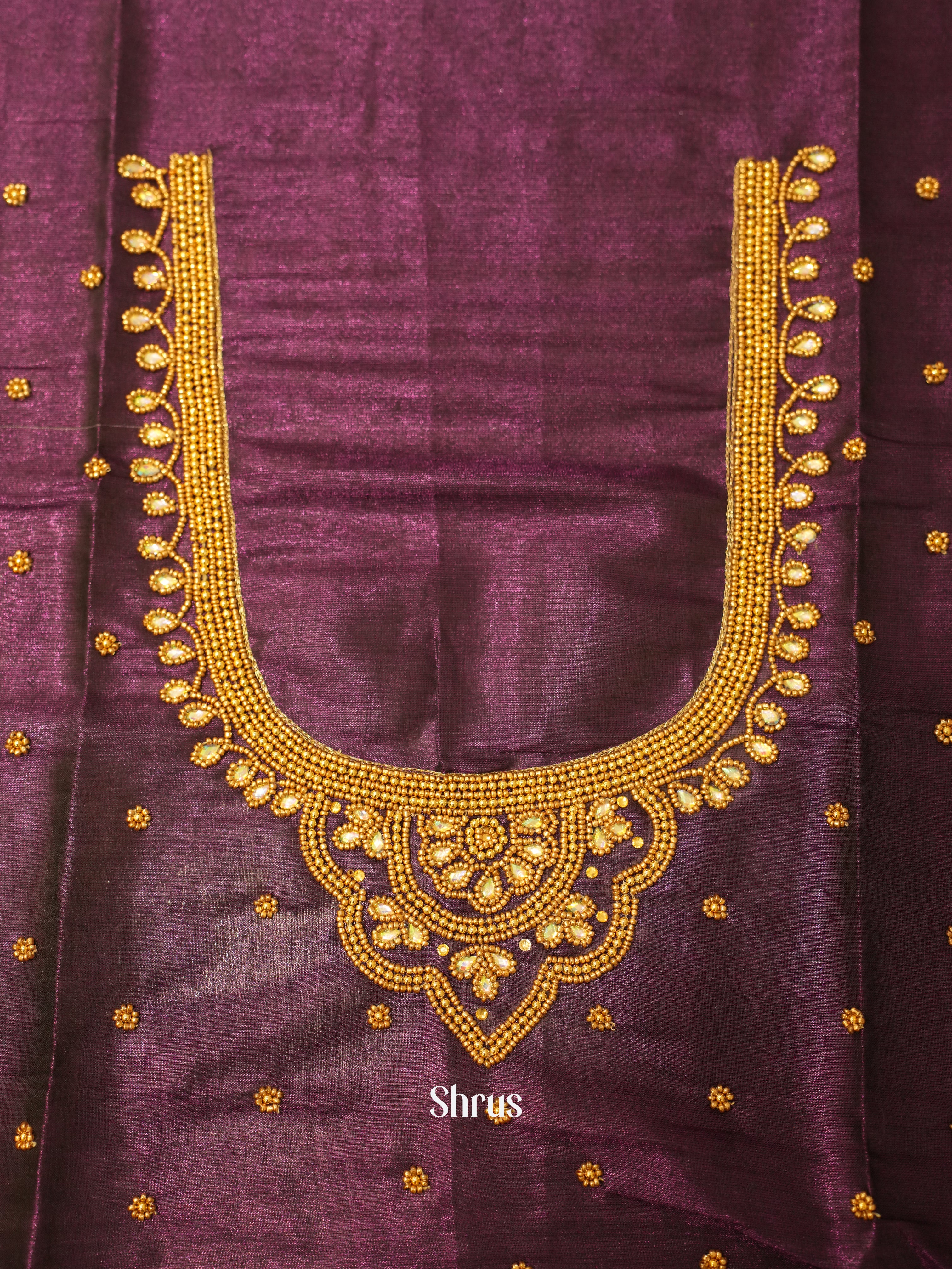 Purple - Aari Blouse - Shop on ShrusEternity.com