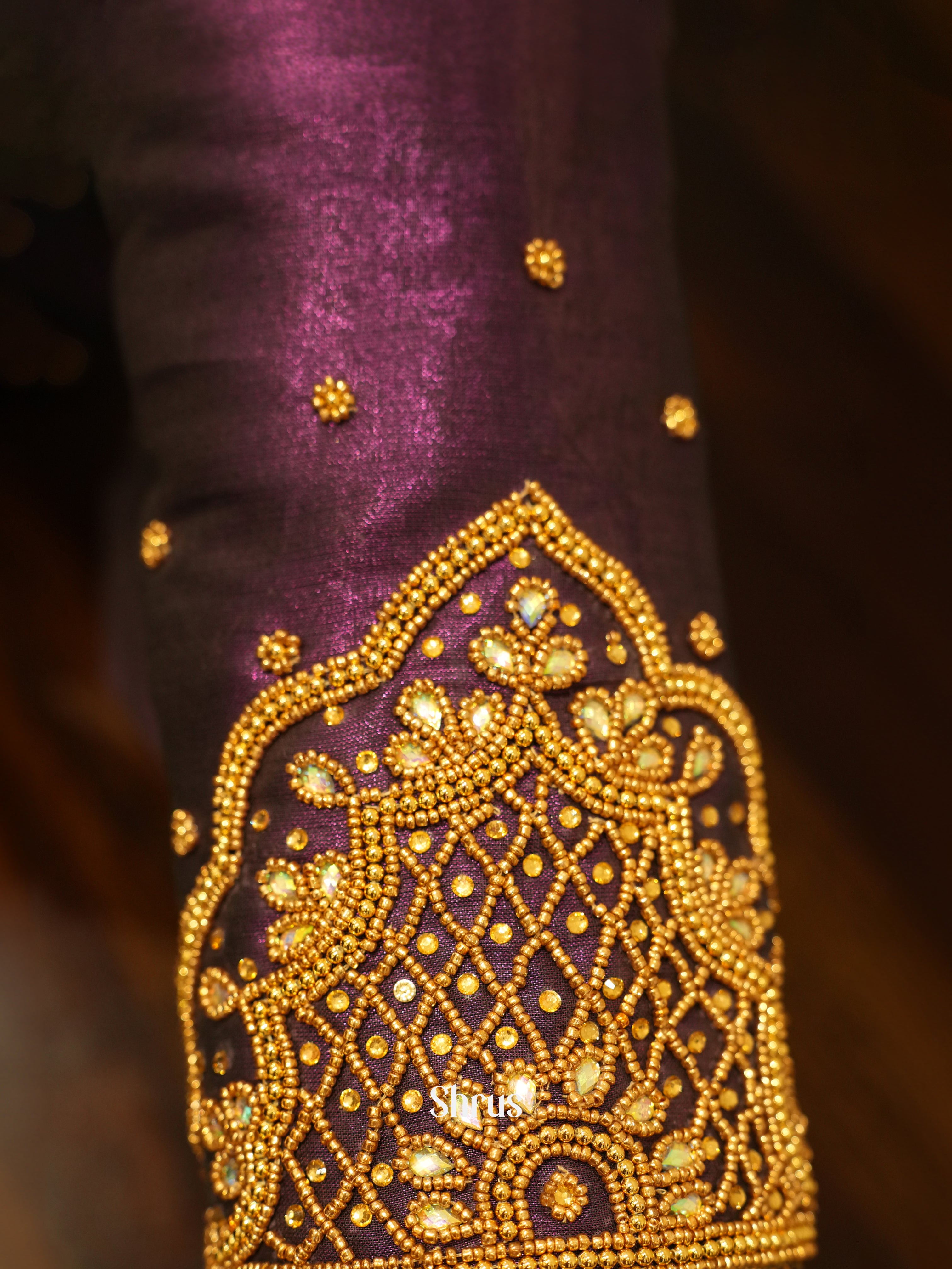 Purple - Aari Blouse - Shop on ShrusEternity.com