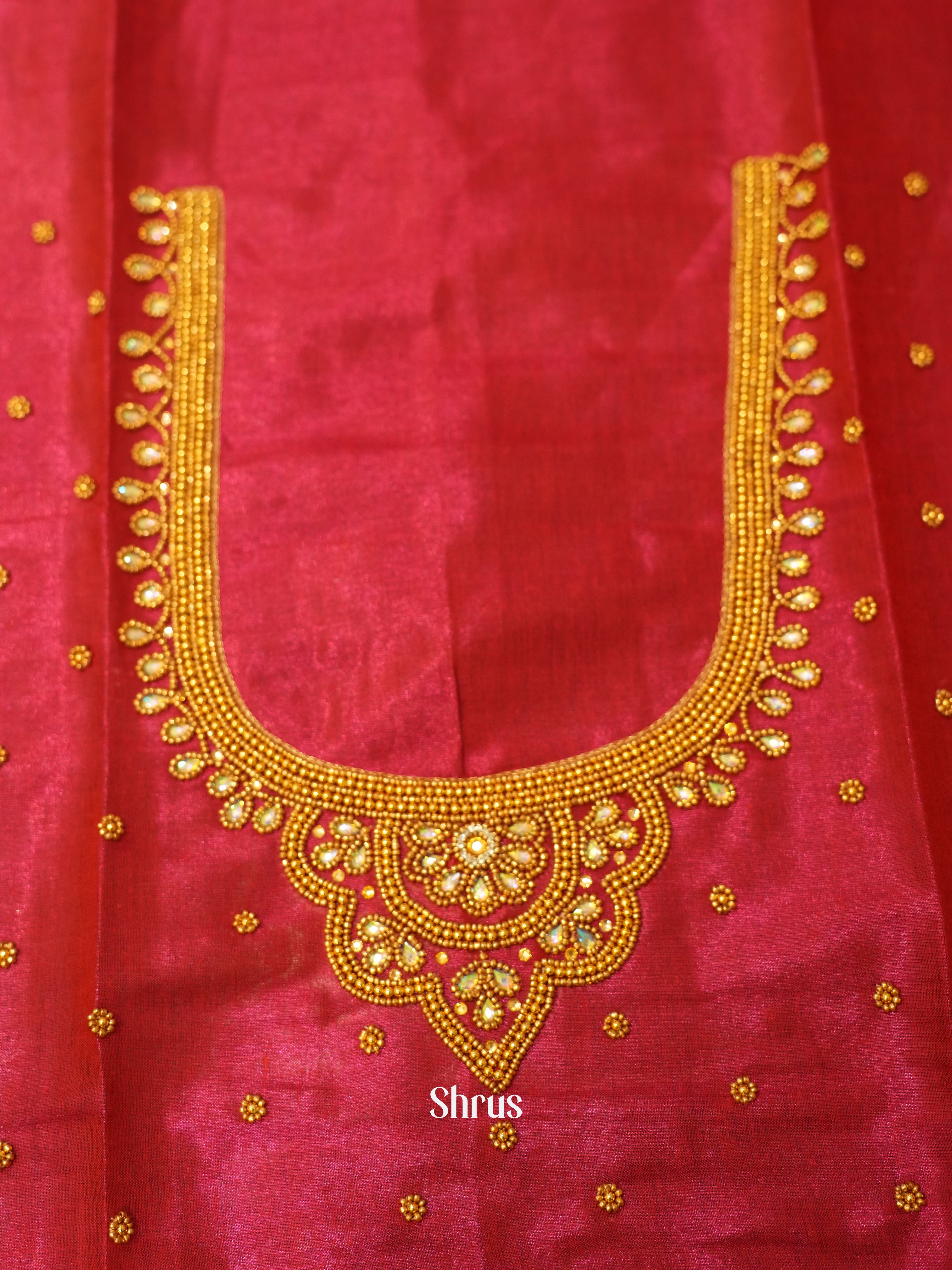 Pink - Aari Blouse - Shop on ShrusEternity.com