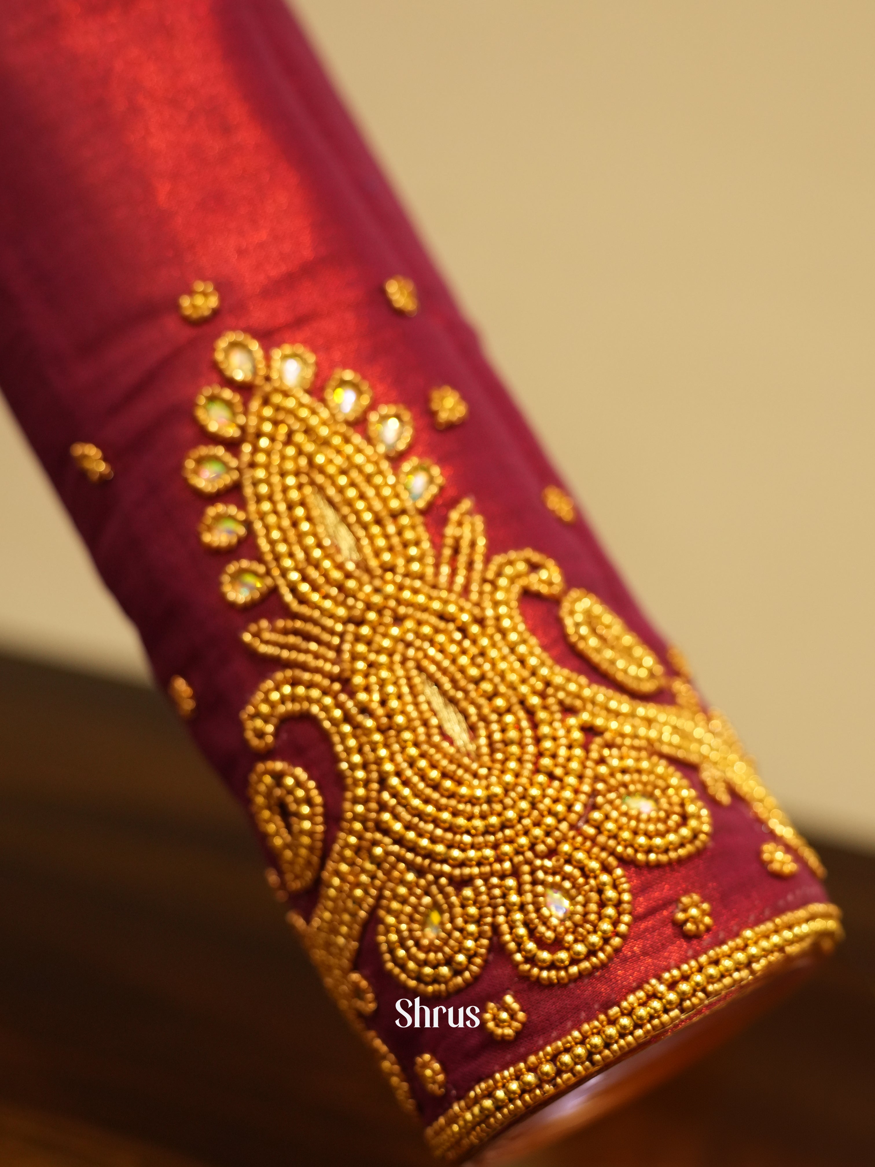 Maroon- Aari Blouse - Shop on ShrusEternity.com