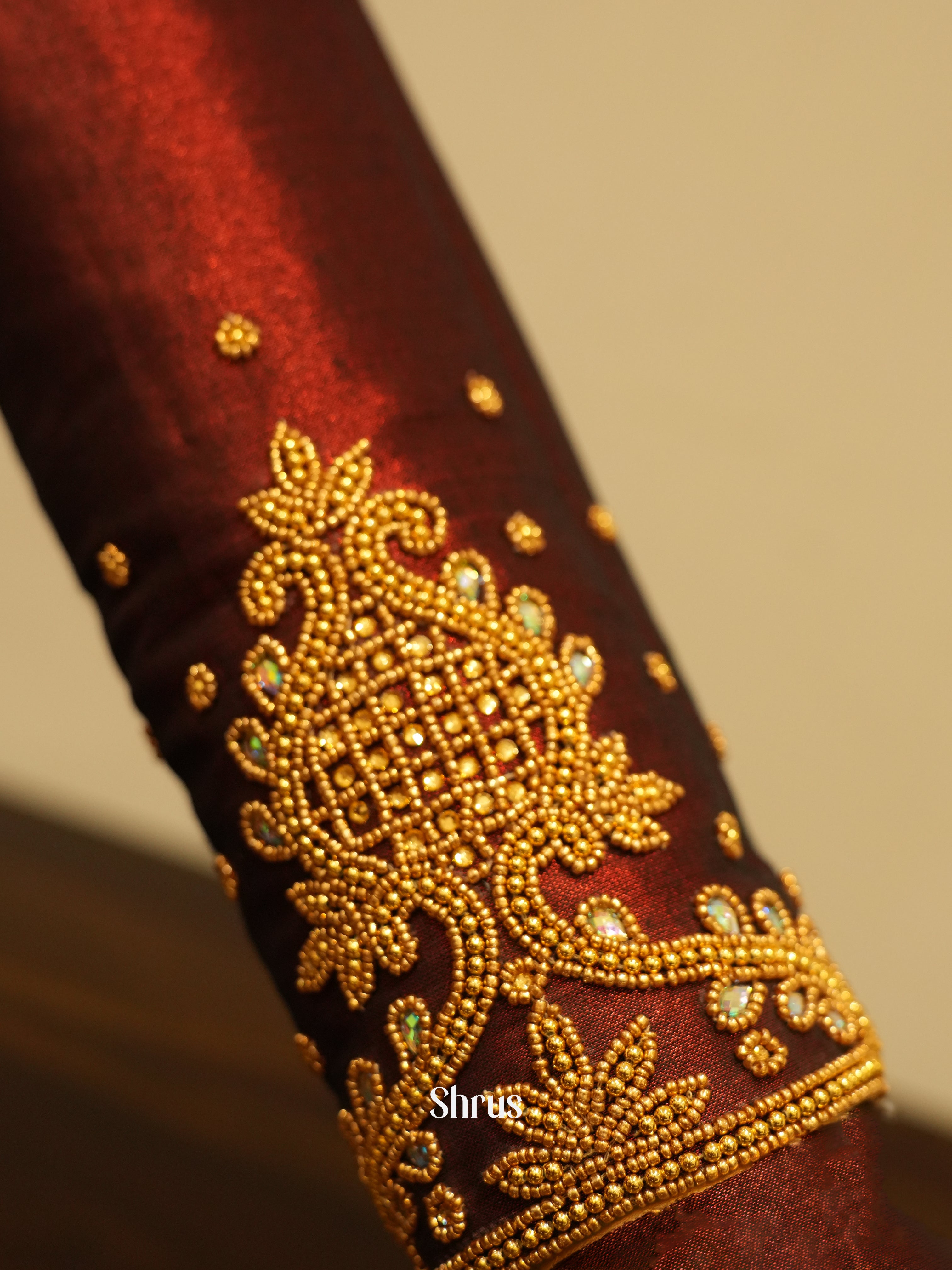 Maroon - Aari Blouse - Shop on ShrusEternity.com