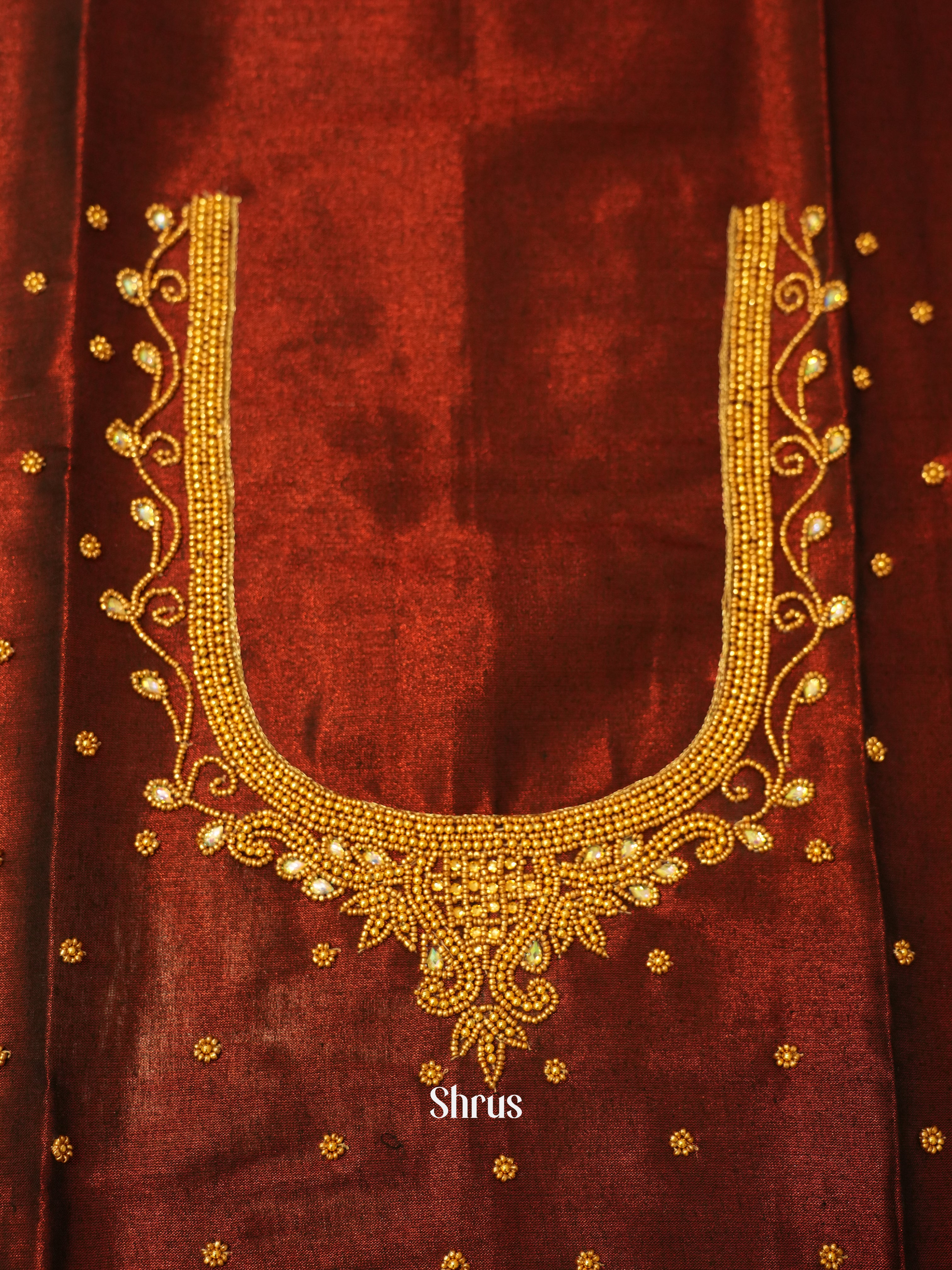 Maroon - Aari Blouse - Shop on ShrusEternity.com