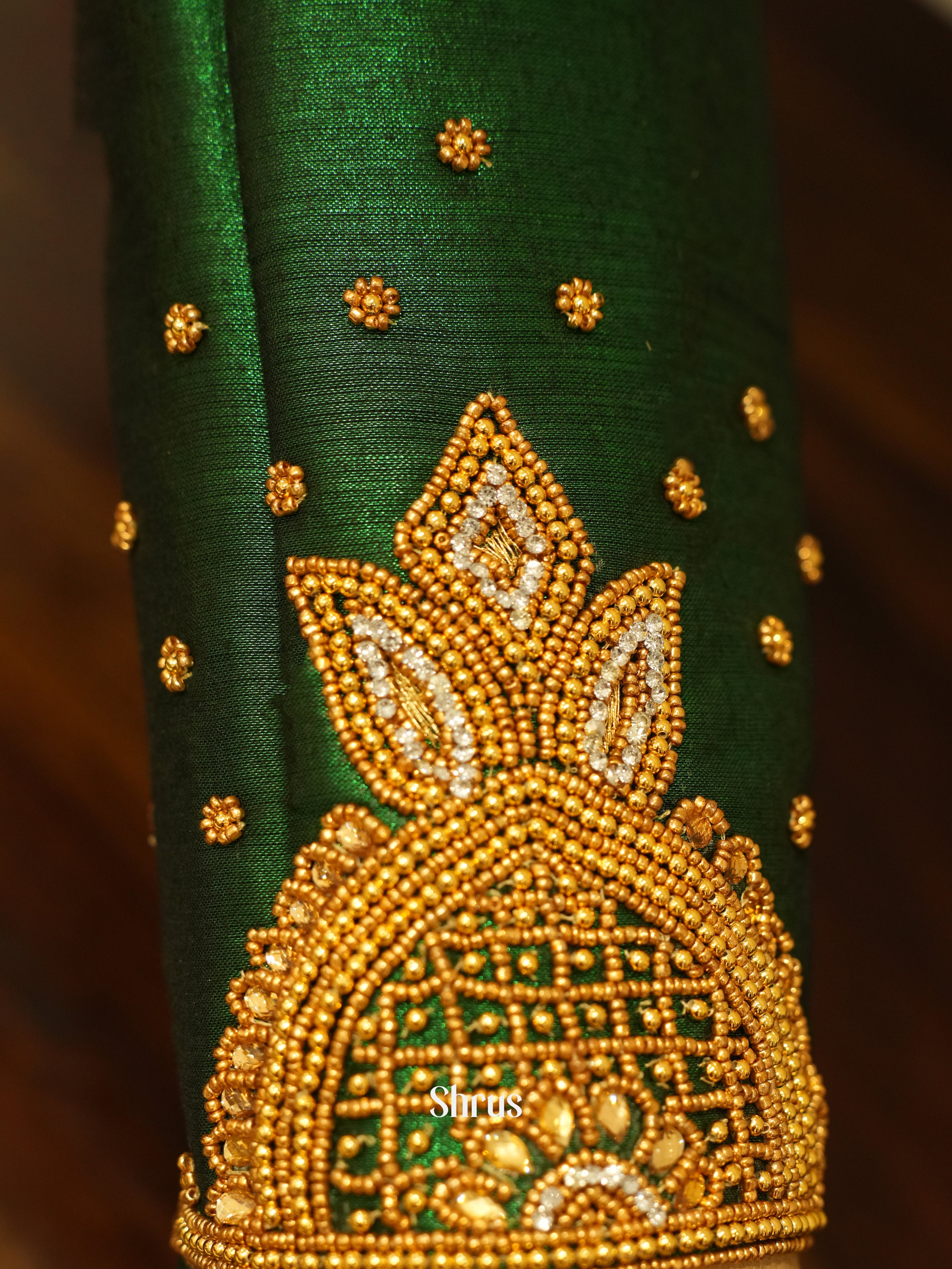 Green - Aari Blouse - Shop on ShrusEternity.com