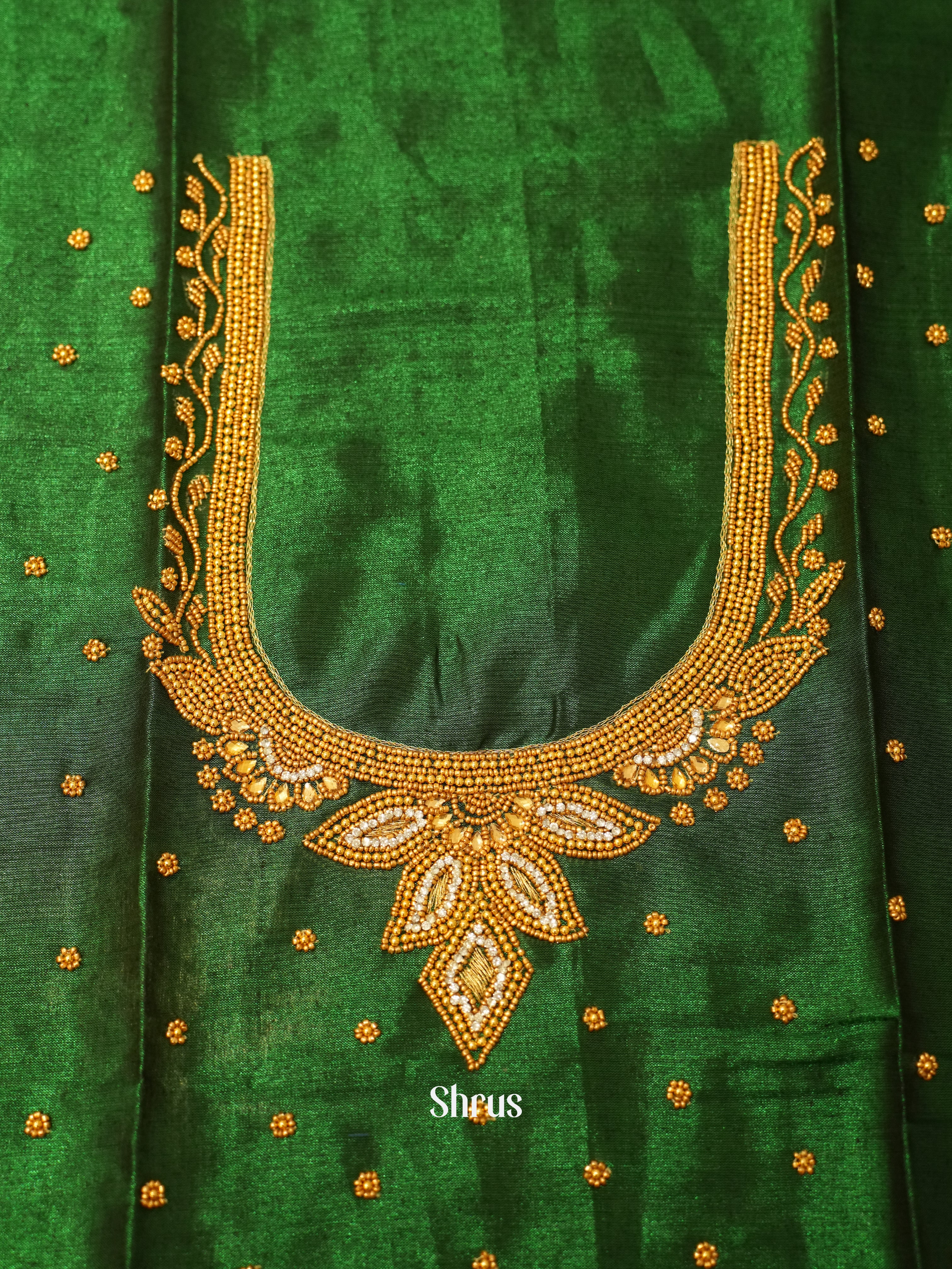 Green - Aari Blouse - Shop on ShrusEternity.com