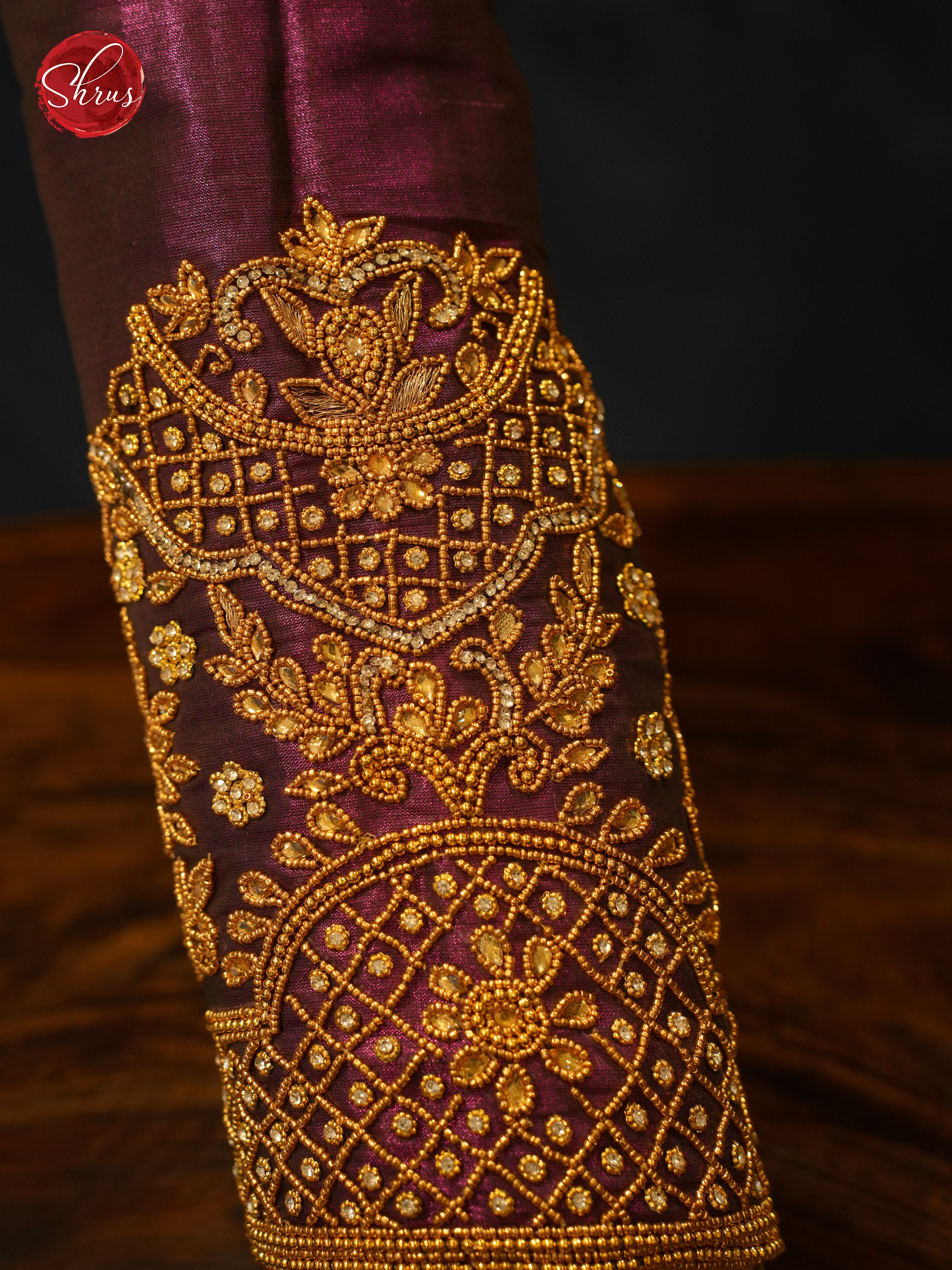 Wine - Aari Blouse - Shop on ShrusEternity.com