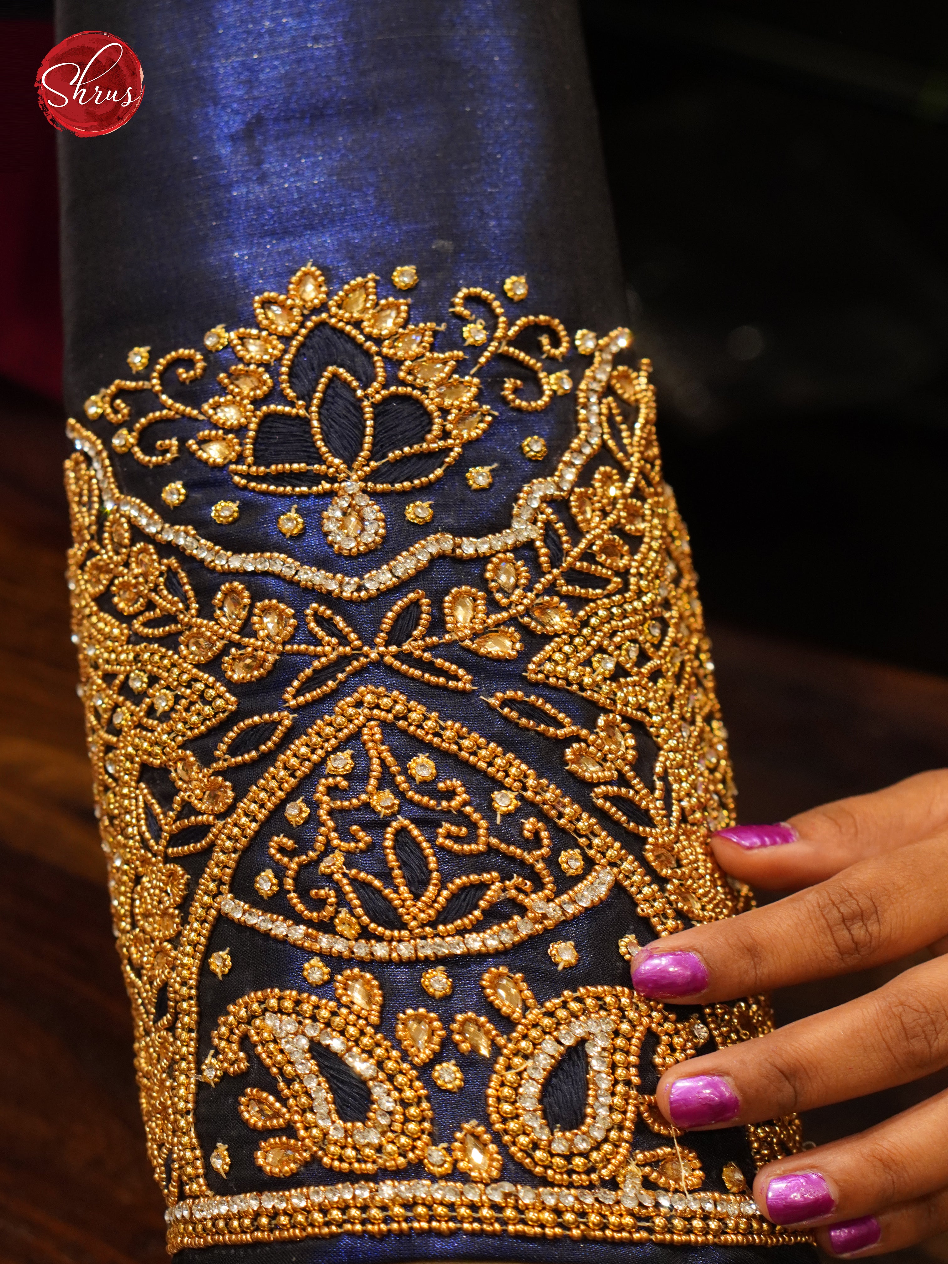 Blue - Aari Blouse - Shop on ShrusEternity.com