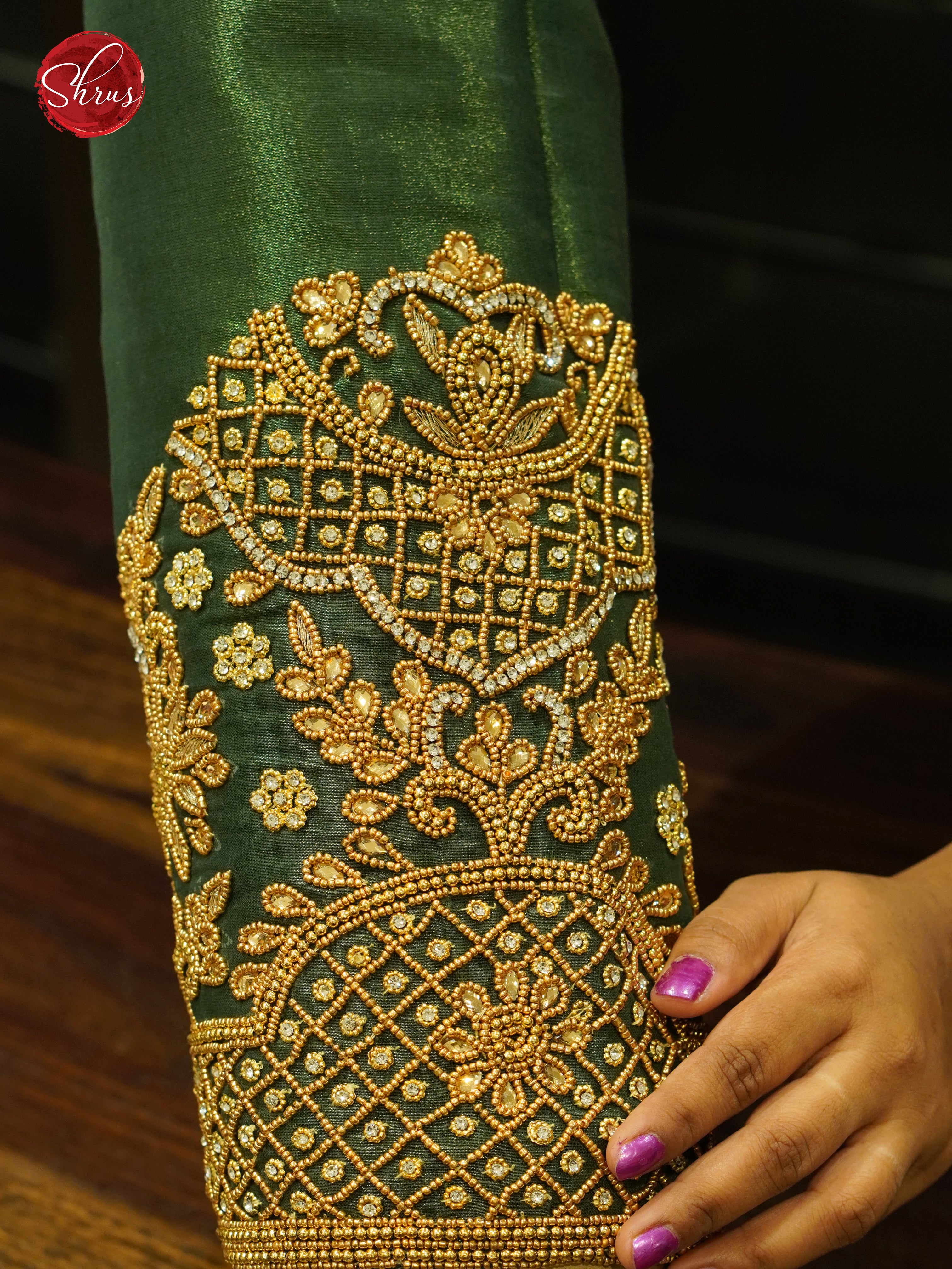 Green - Aari Blouse - Shop on ShrusEternity.com