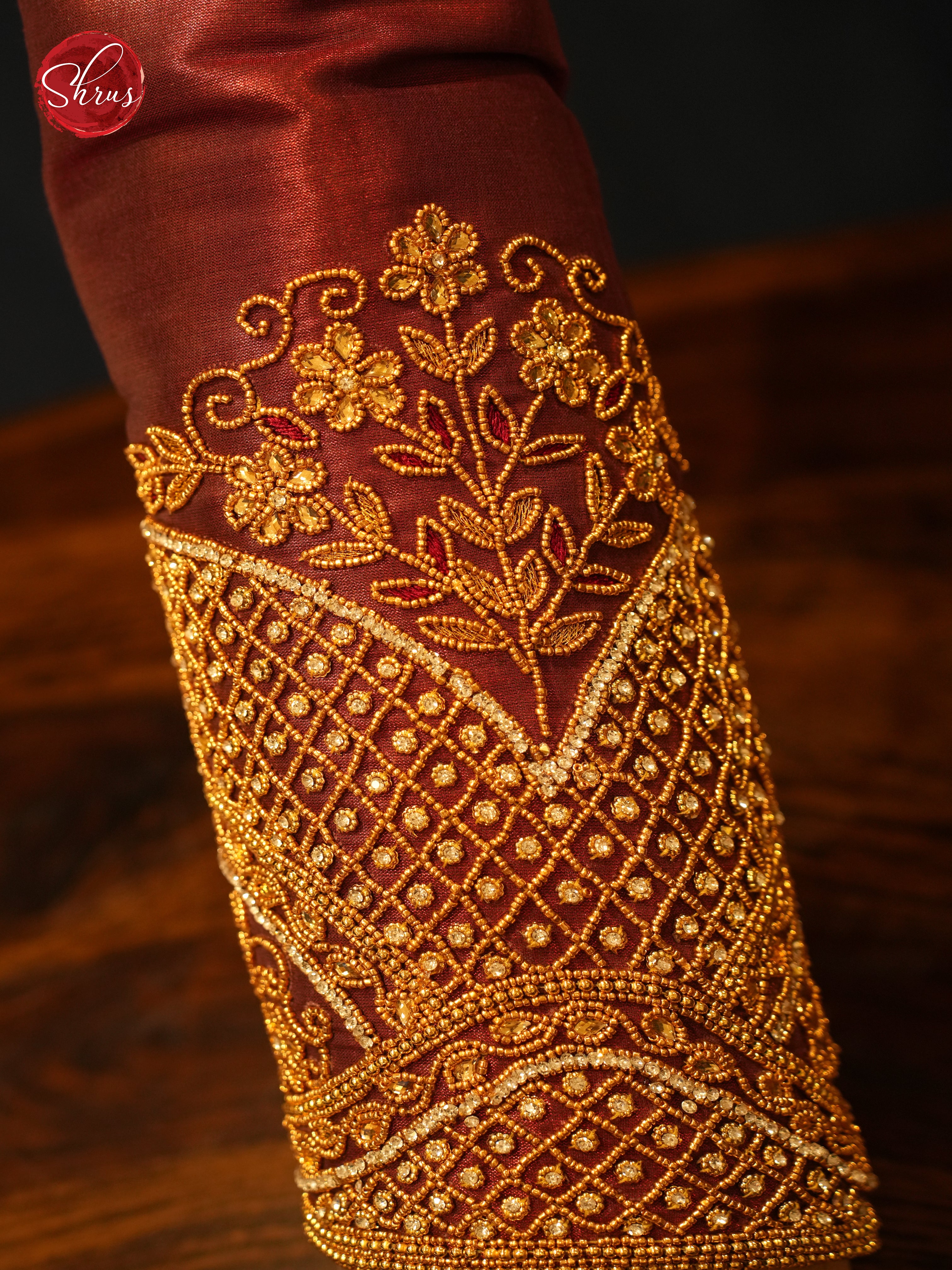 Brown - Aari Blouse - Shop on ShrusEternity.com