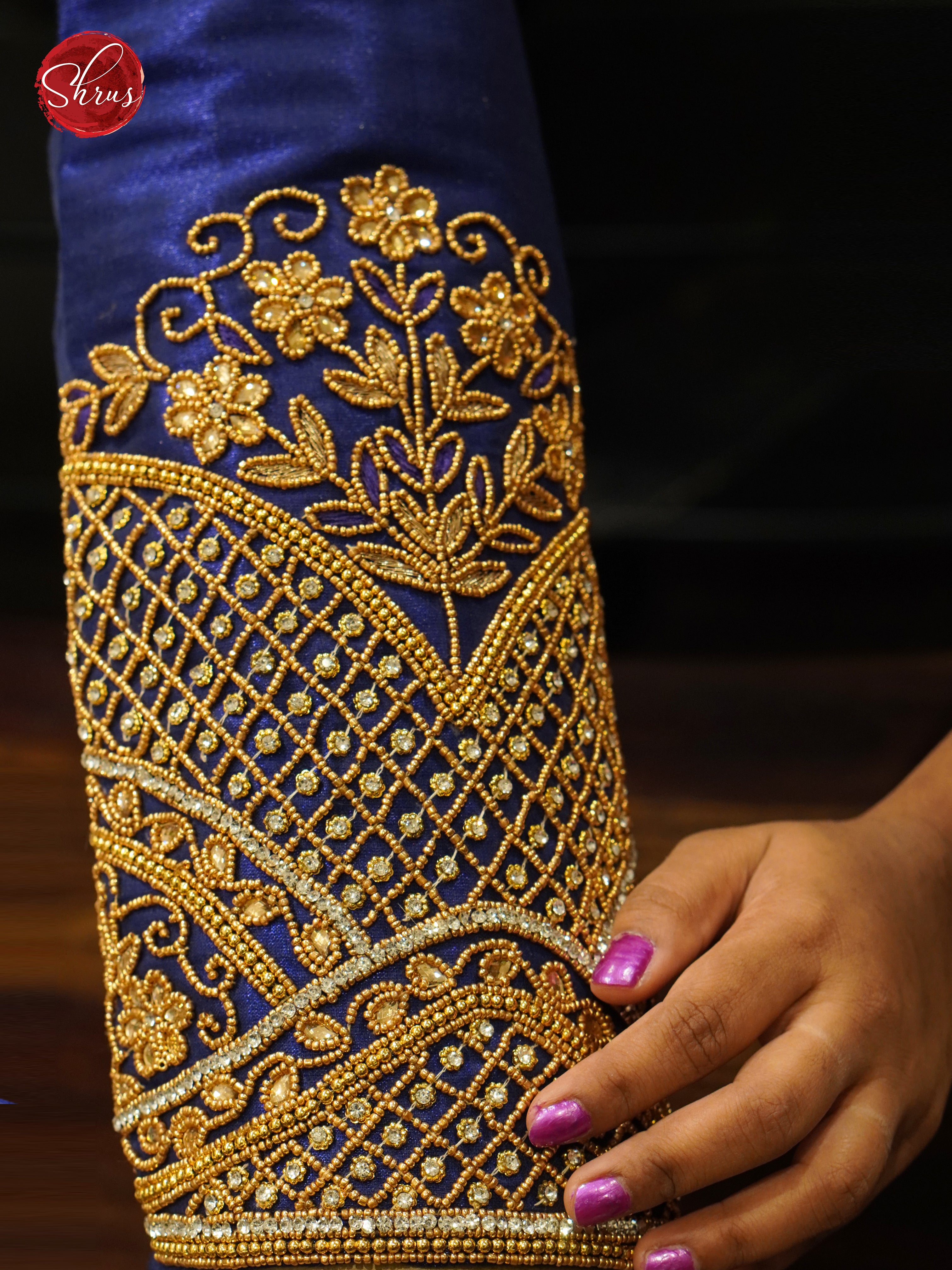 Blue - Aari Blouse - Shop on ShrusEternity.com