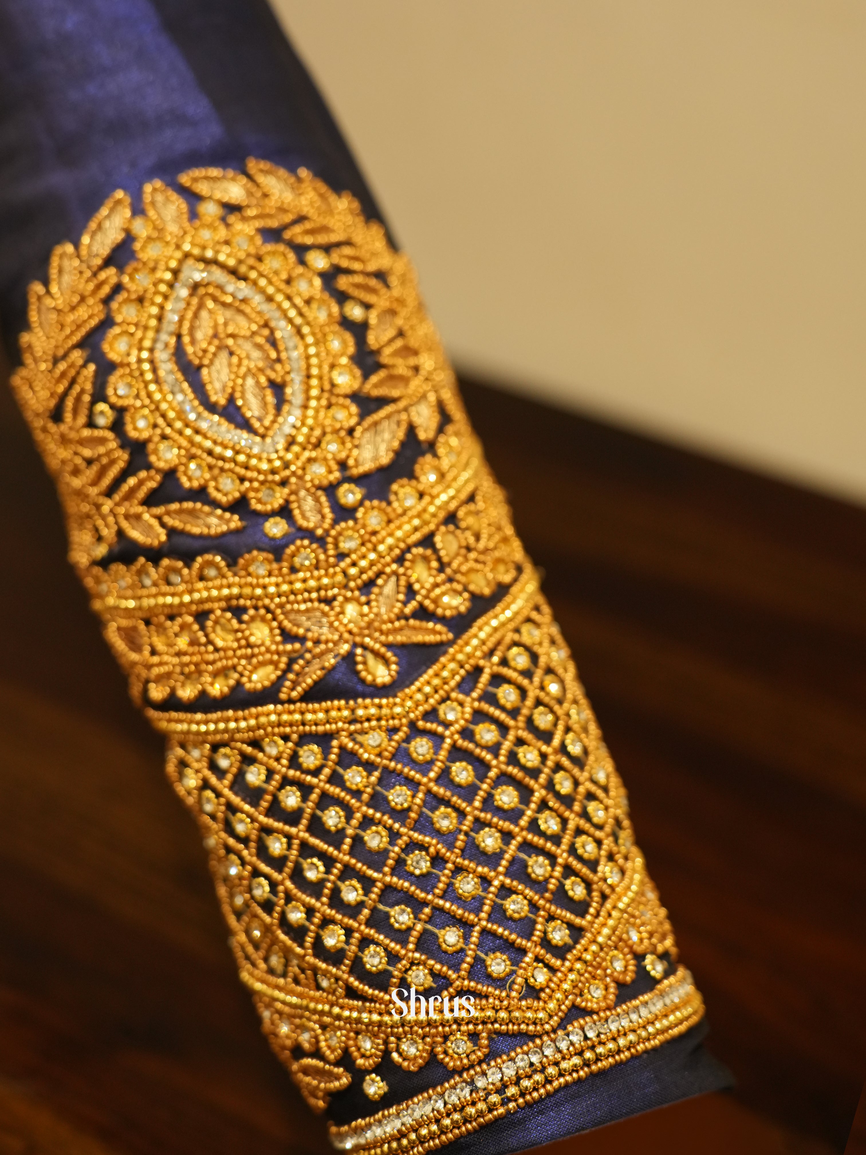 Blue - Aari Blouse - Shop on ShrusEternity.com