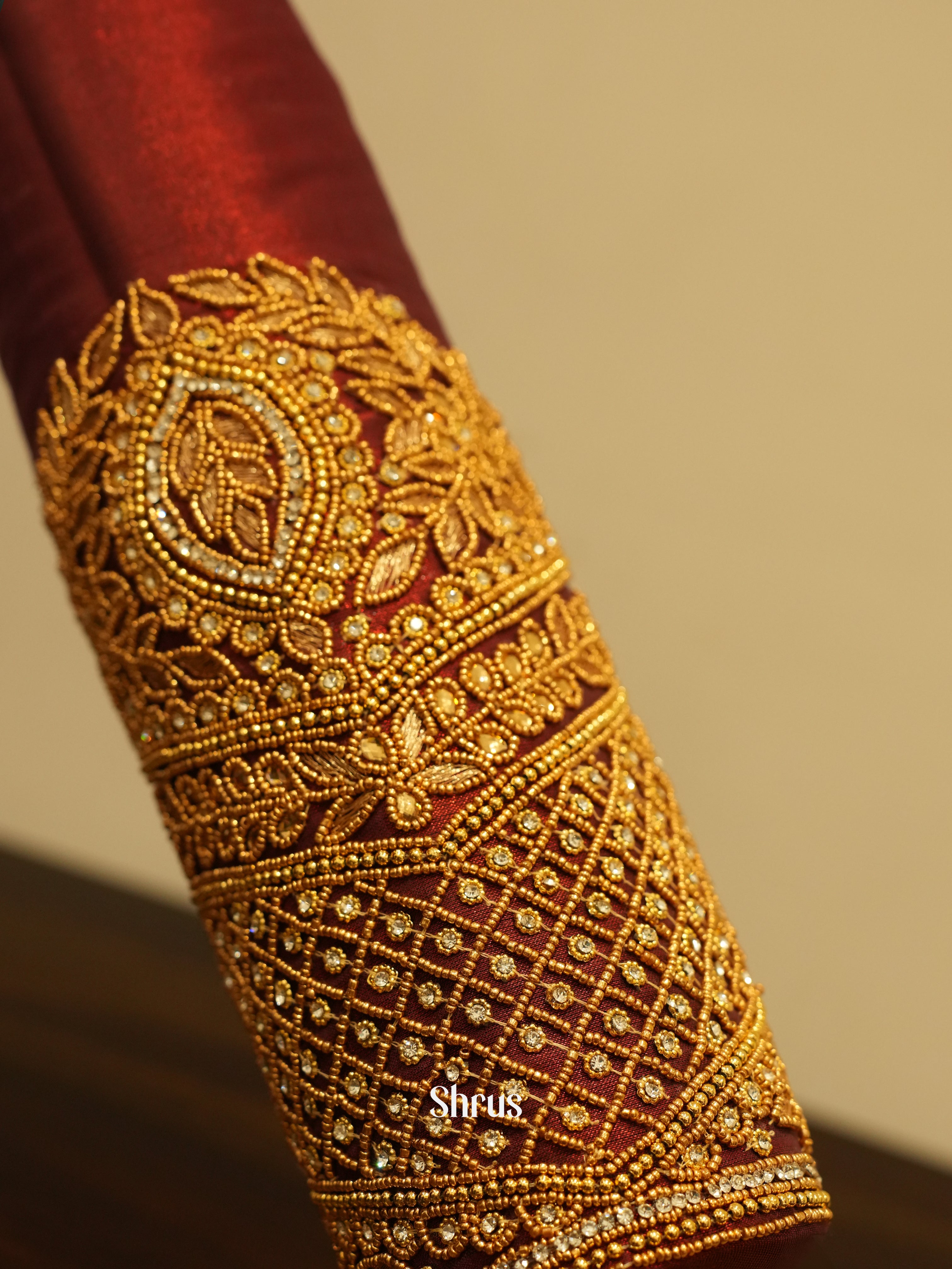 Brown - Aari Blouse - Shop on ShrusEternity.com