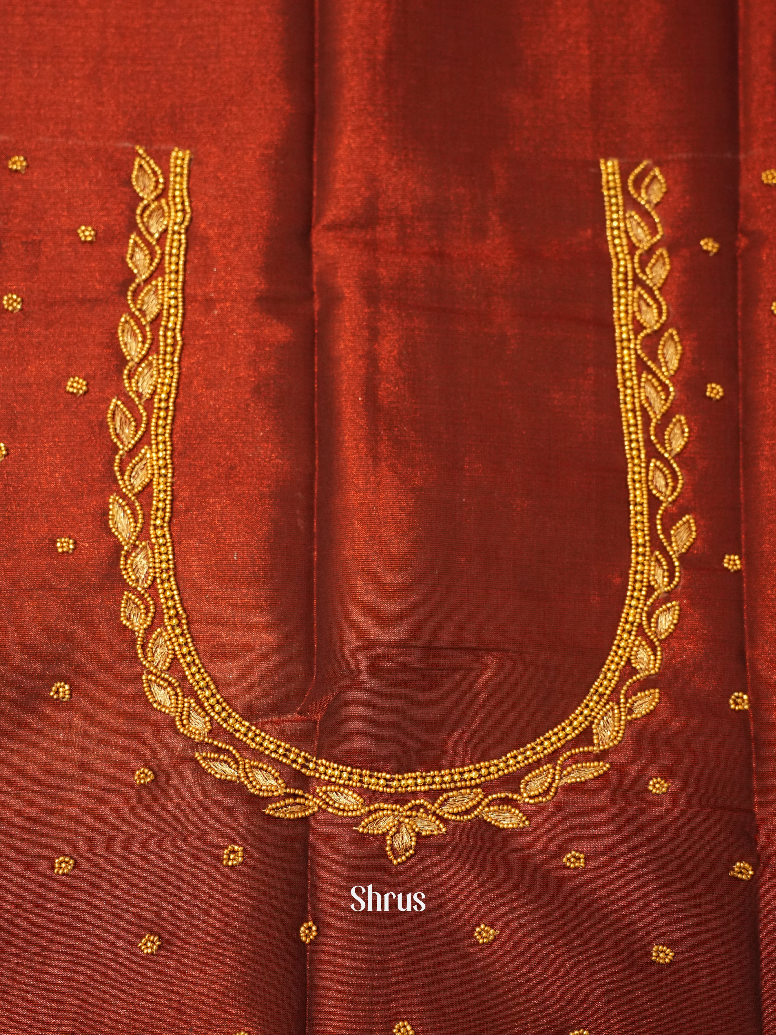 Brown - Aari Blouse - Shop on ShrusEternity.com