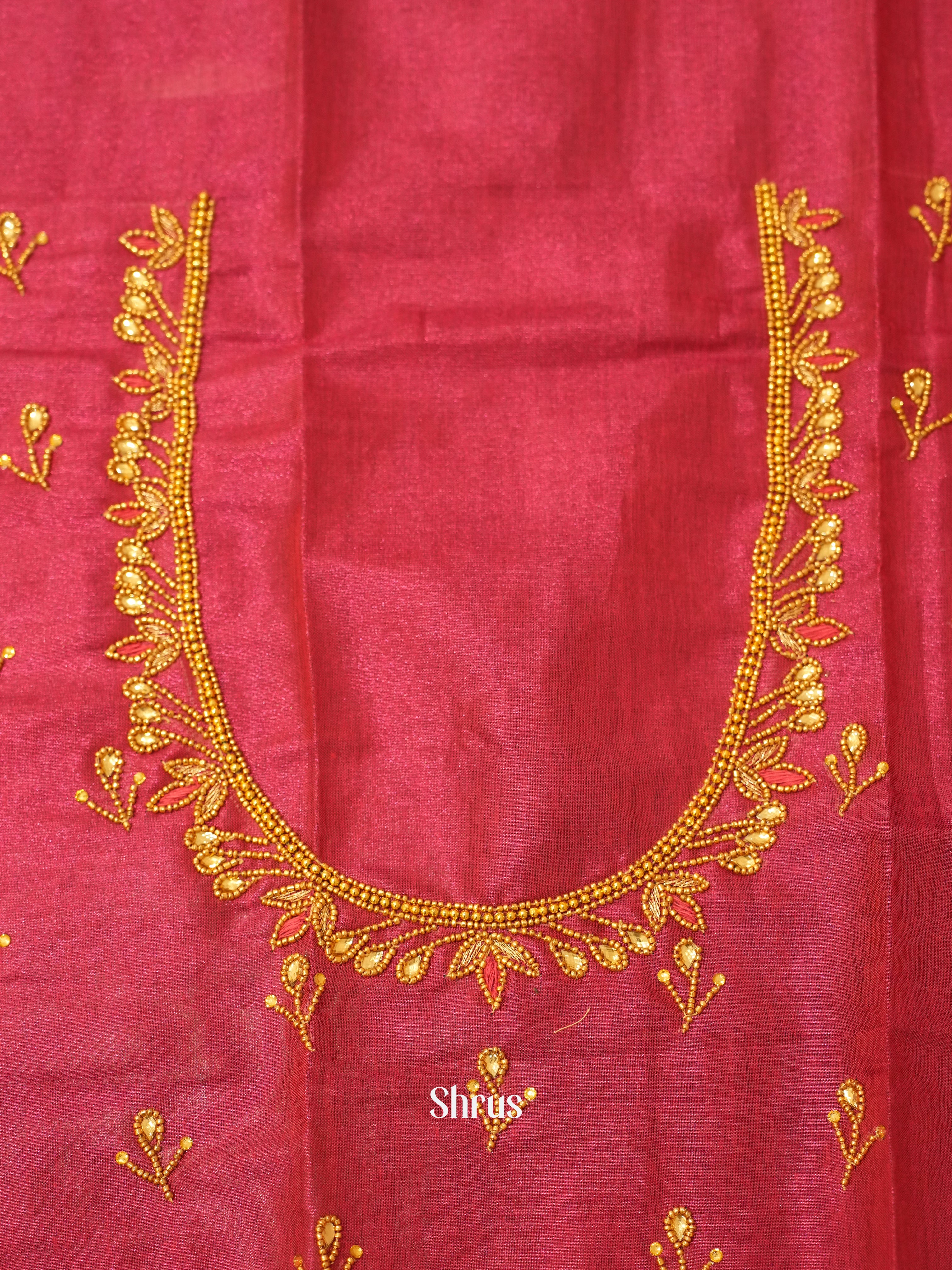 Pink - Aari Blouse - Shop on ShrusEternity.com