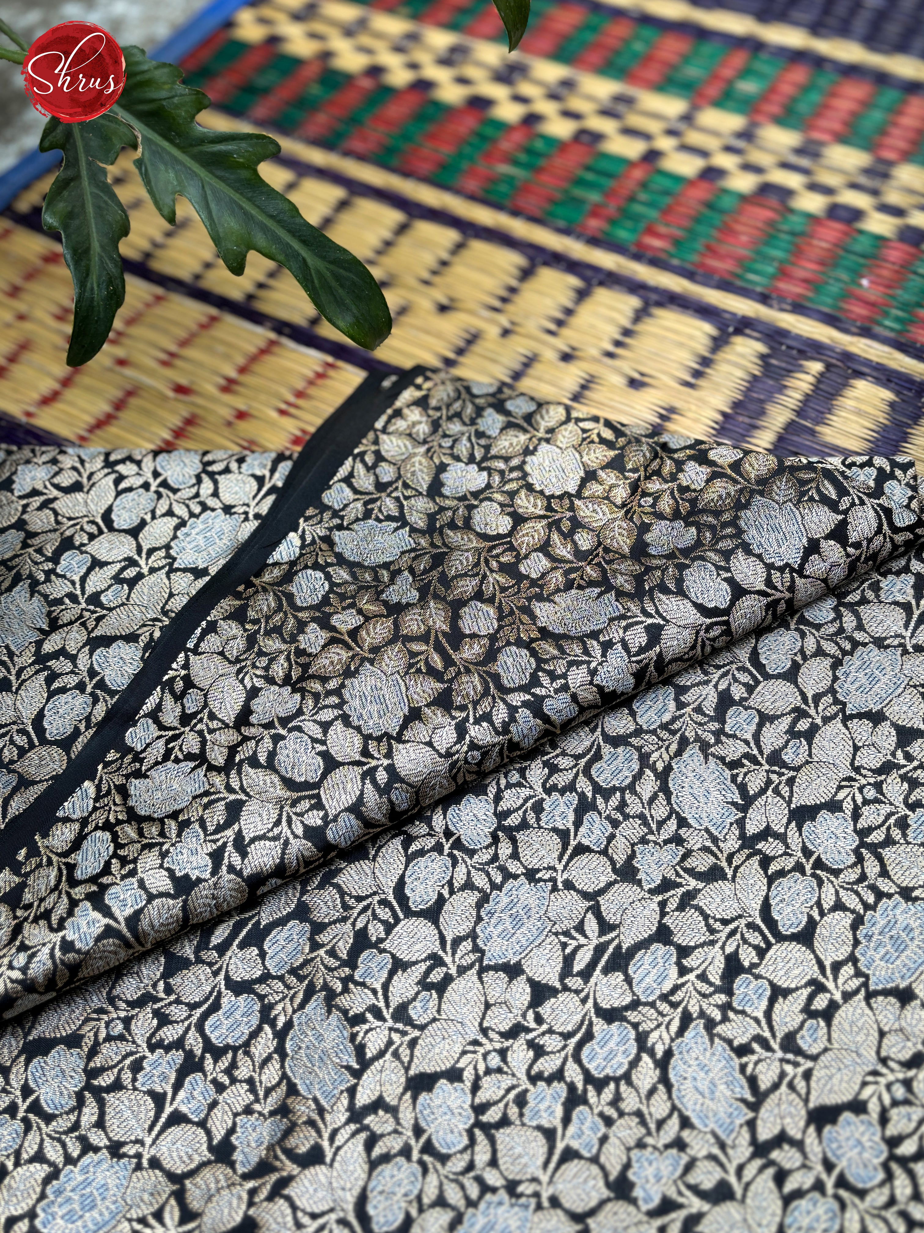 Black - Semi Banarasi Blouse Material - Shop on ShrusEternity.com