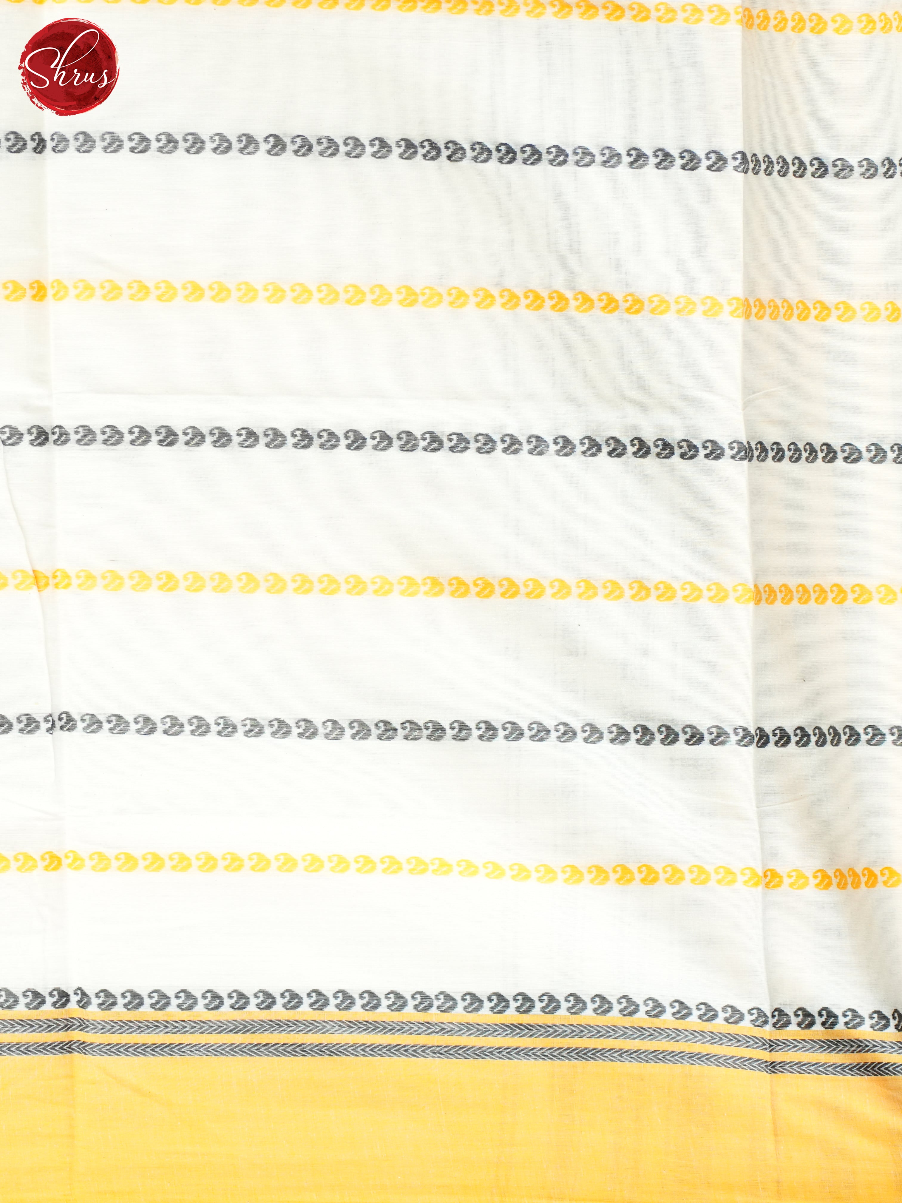 White & Yellow - Mercerized cotton  Saree - Shop on ShrusEternity.com