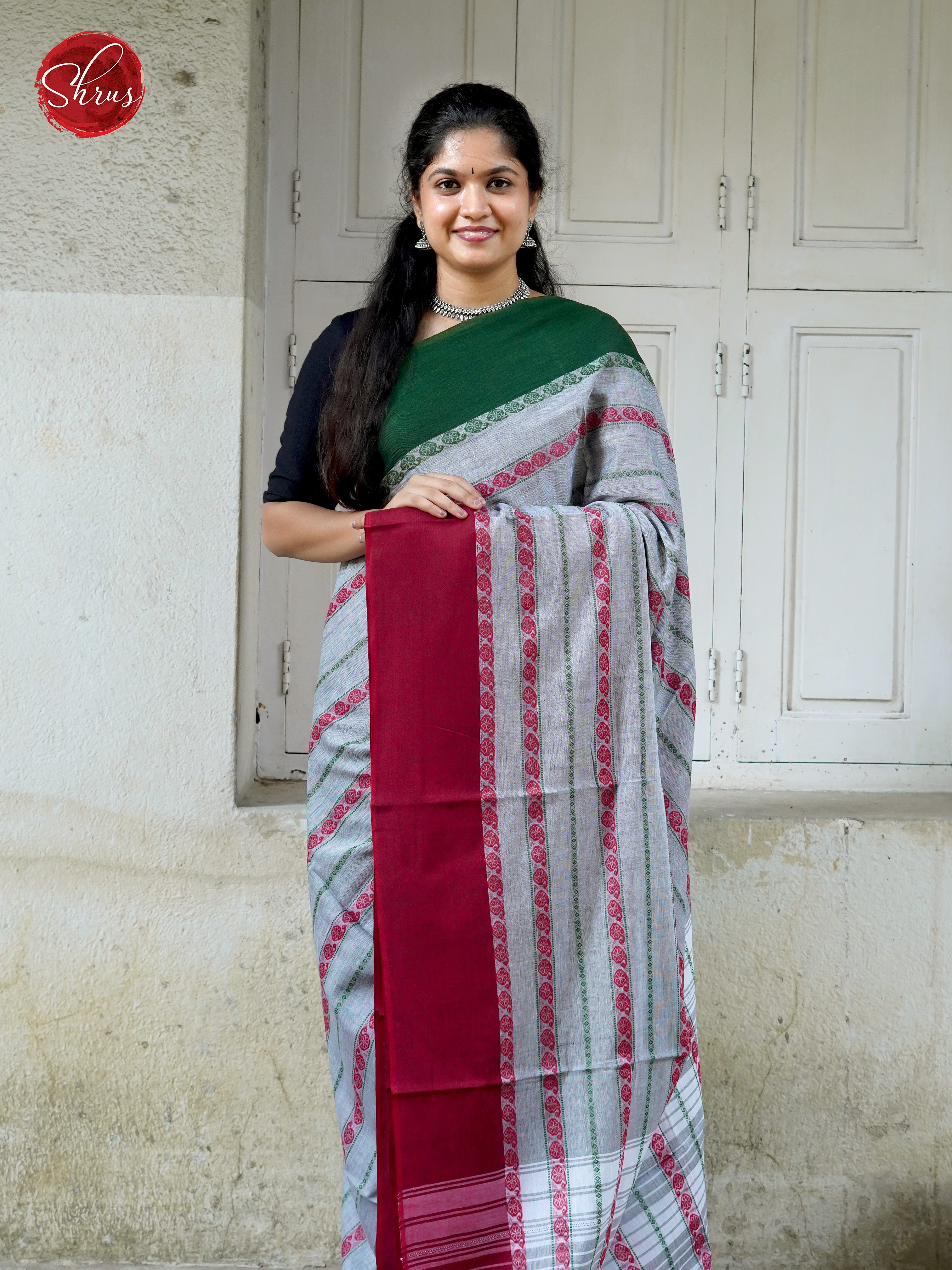 Grey & Maroon - Mercerized cotton - Shop on ShrusEternity.com