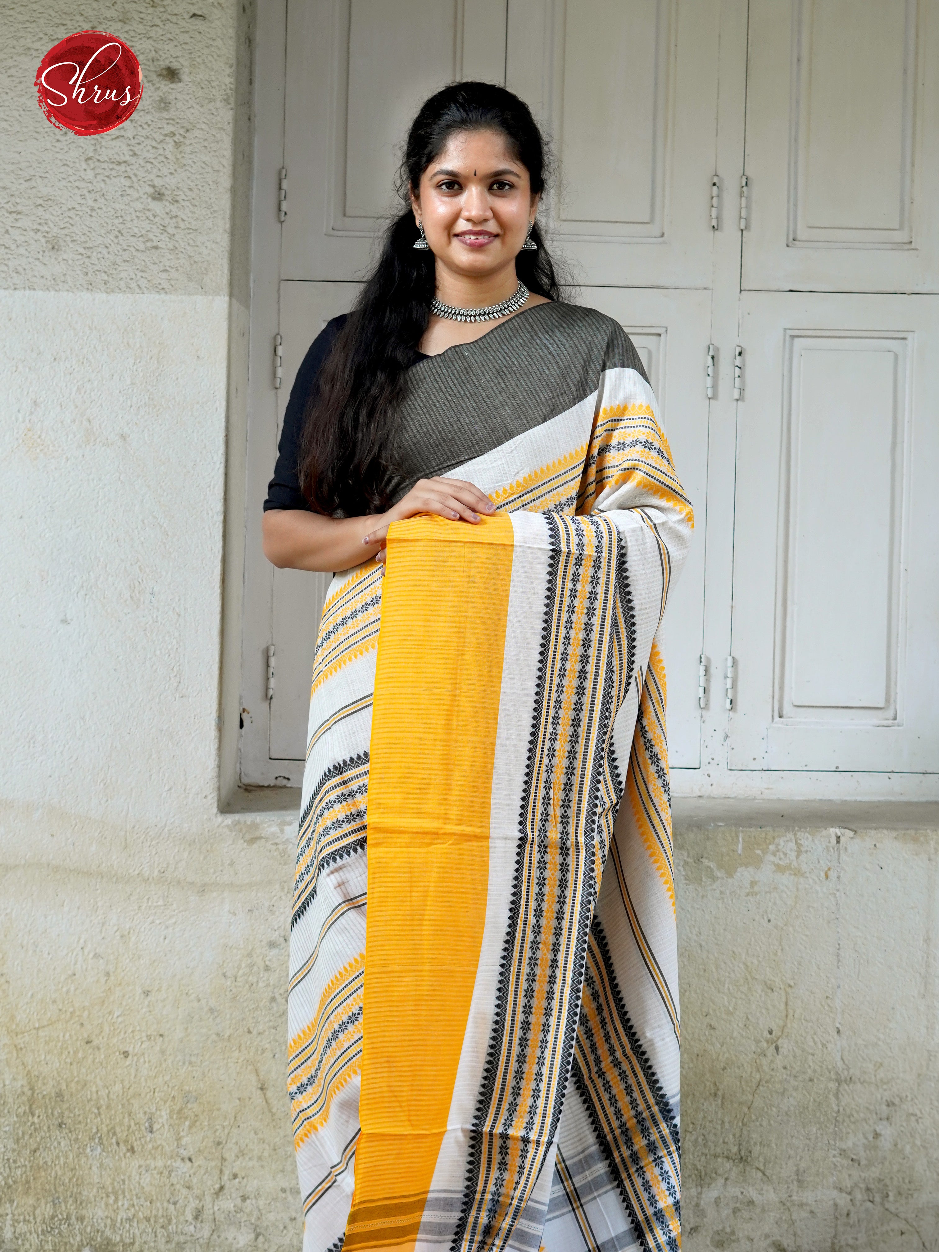 White & Yellow- Mercerized cotton - Shop on ShrusEternity.com