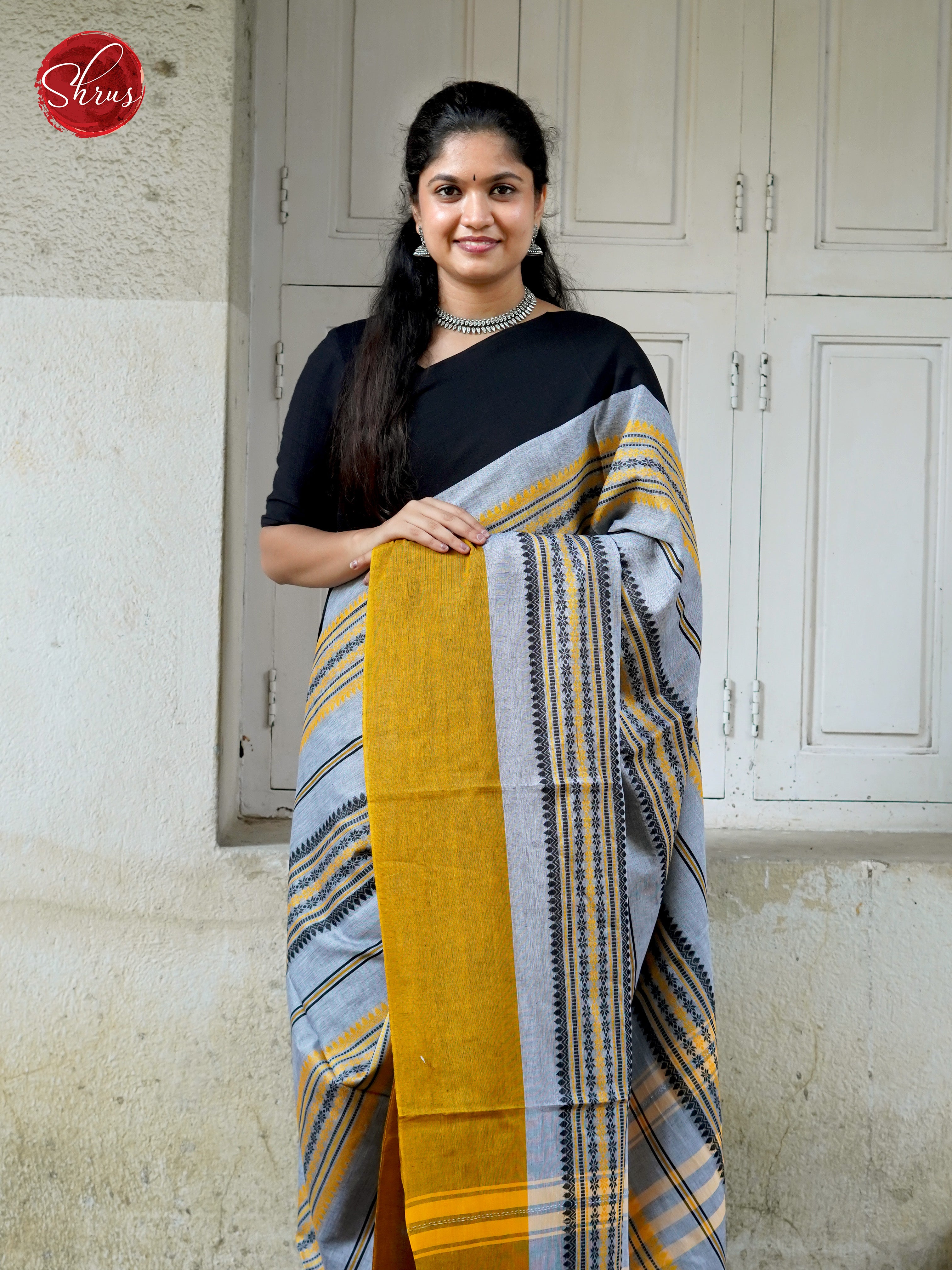 Grey & Mustard - Mercerized cotton - Shop on ShrusEternity.com