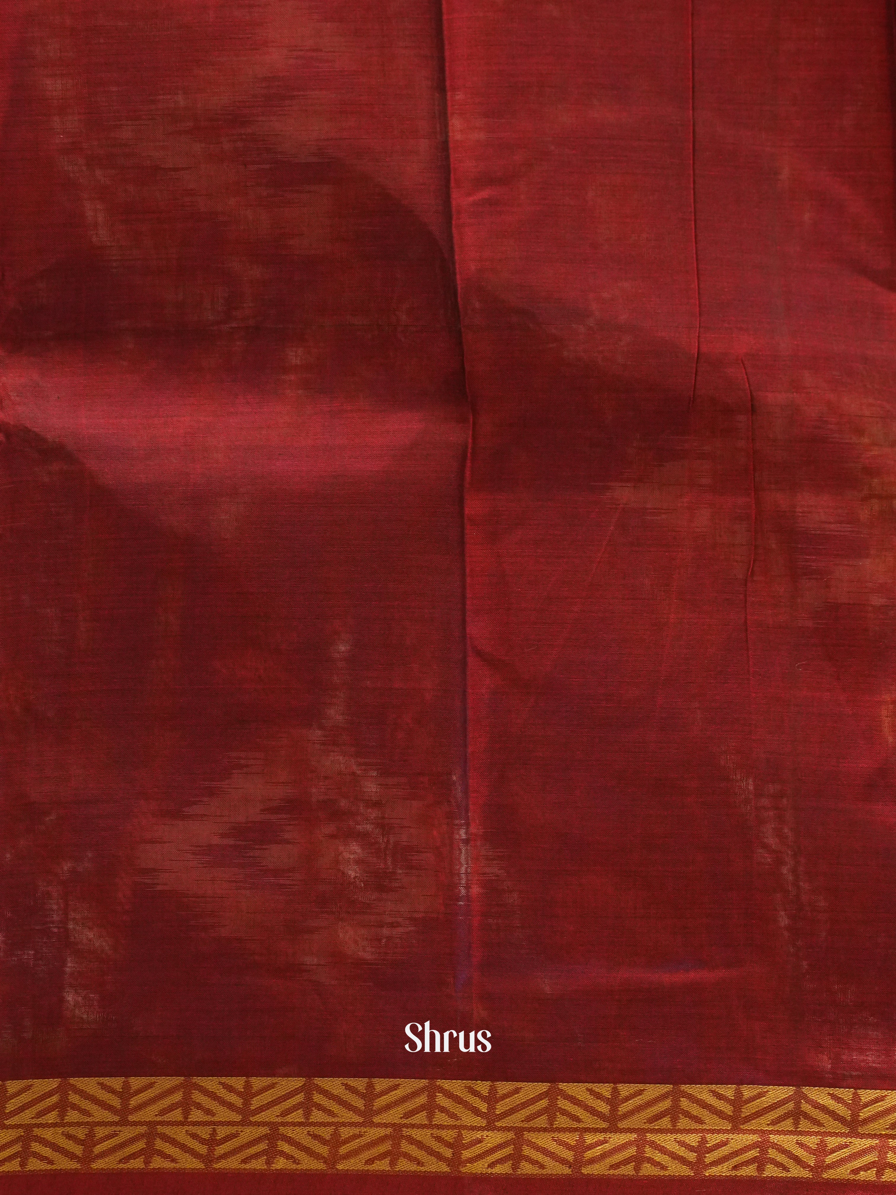 Blue & Maroon - Mercerized cotton saree - Shop on ShrusEternity.com