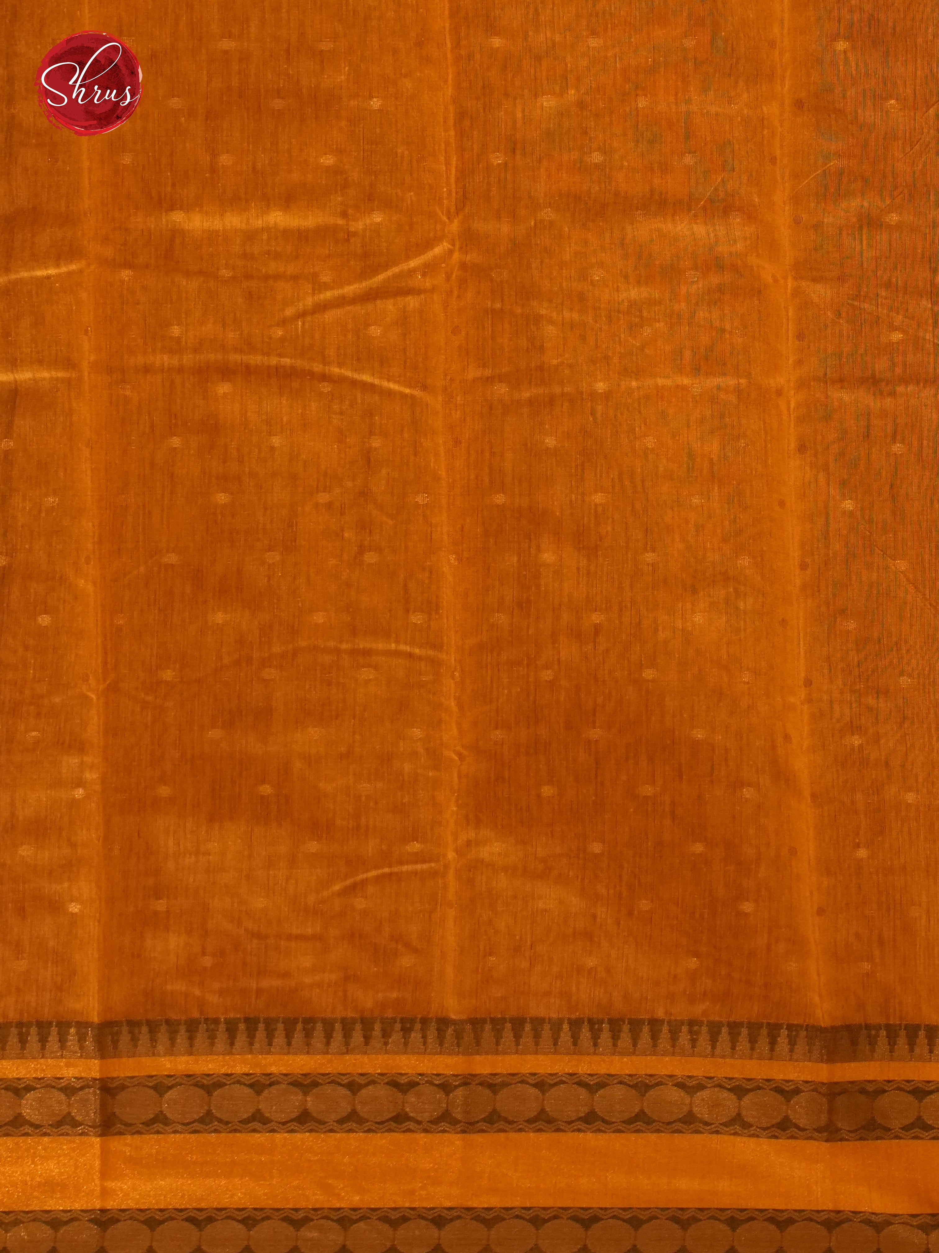 Blue & Orange - Mercerized Cotton Saree - Shop on ShrusEternity.com