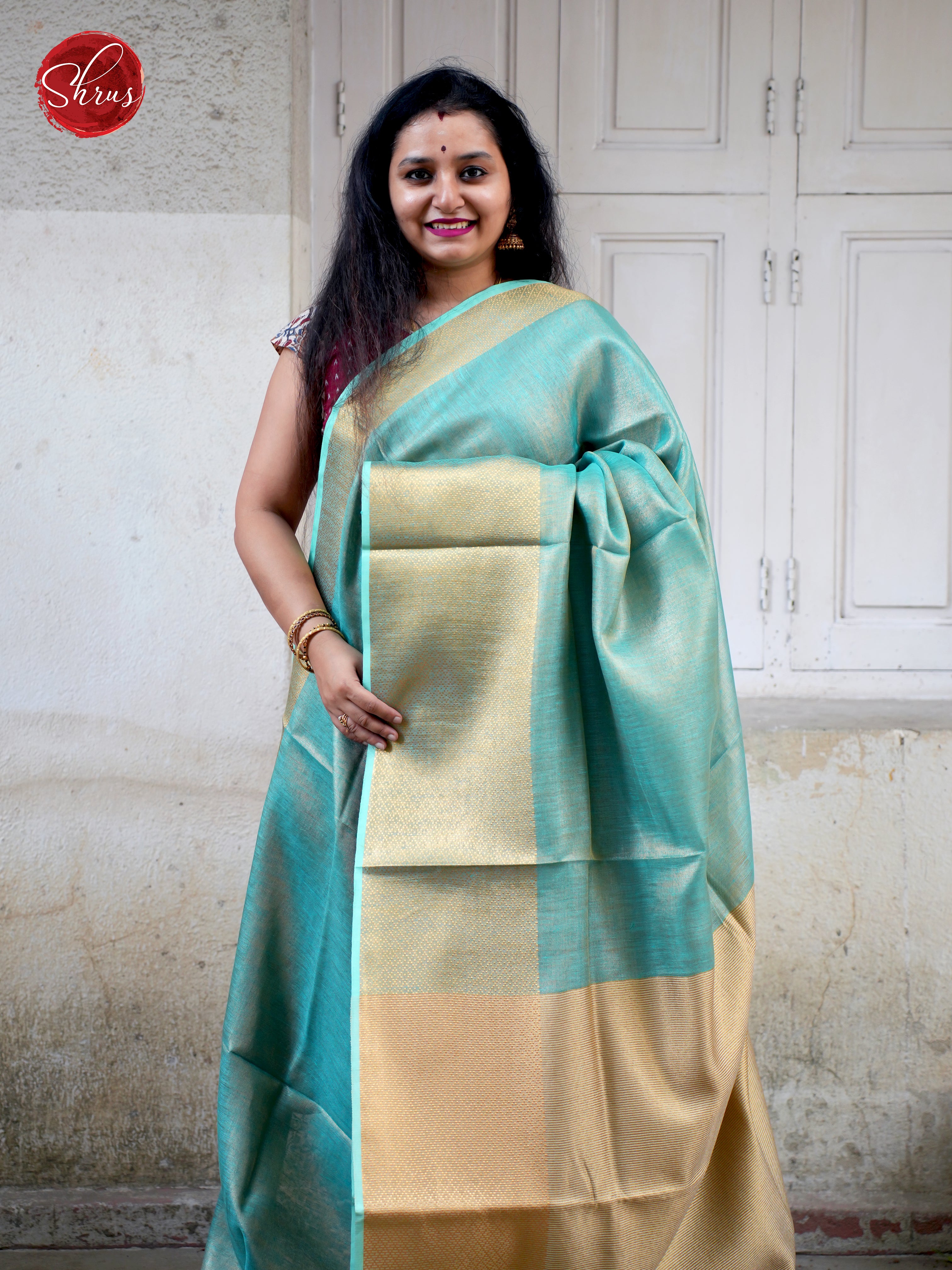 Blue(Single Tone) - Linen Saree - Shop on ShrusEternity.com