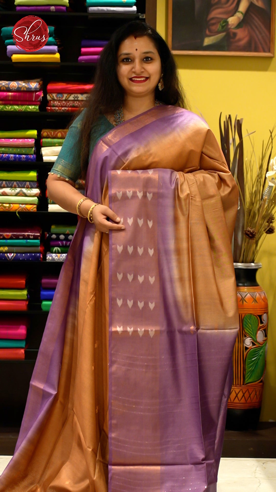 Lavender & Lite Brown -Semi Tussar - Shop on ShrusEternity.com