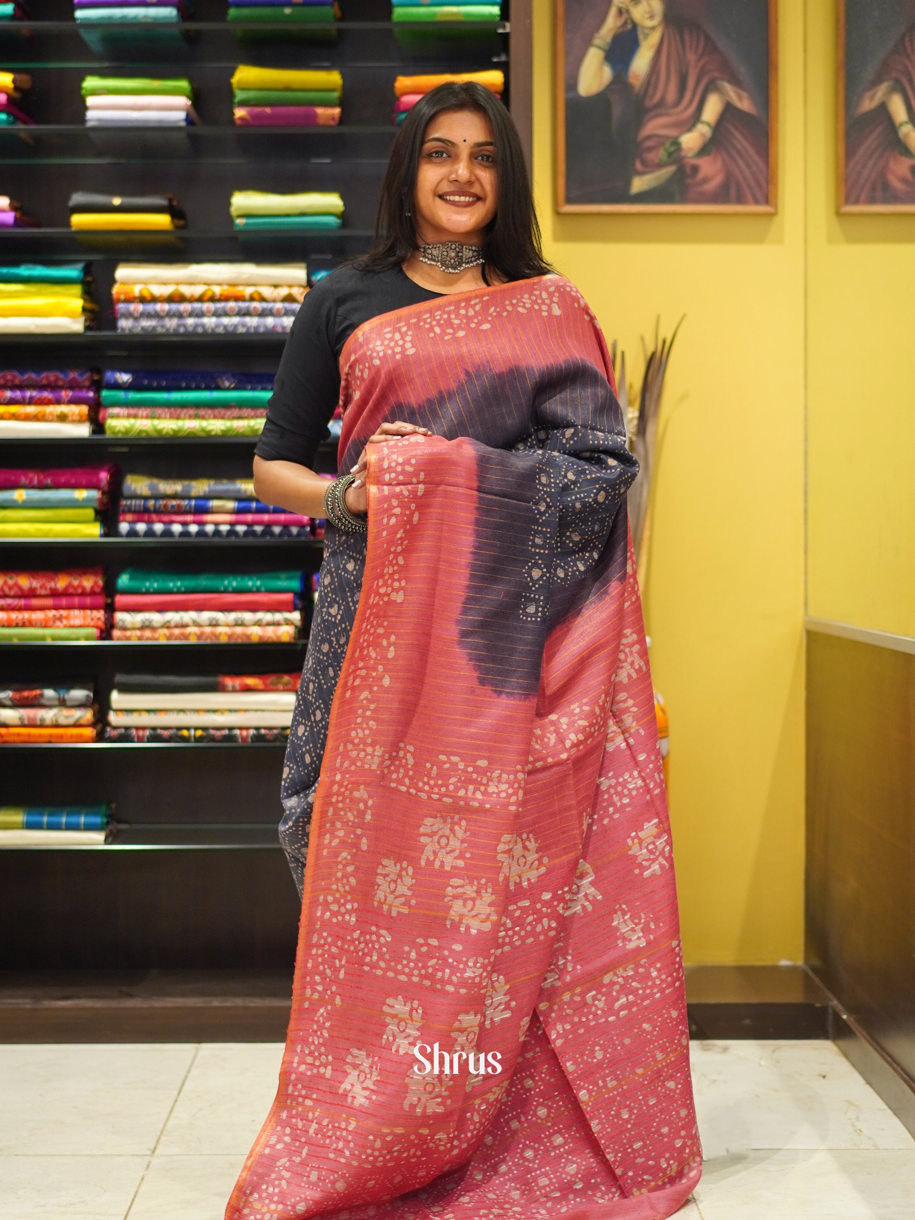Elephant Grey & Pink - Bhatik - Shop on ShrusEternity.com