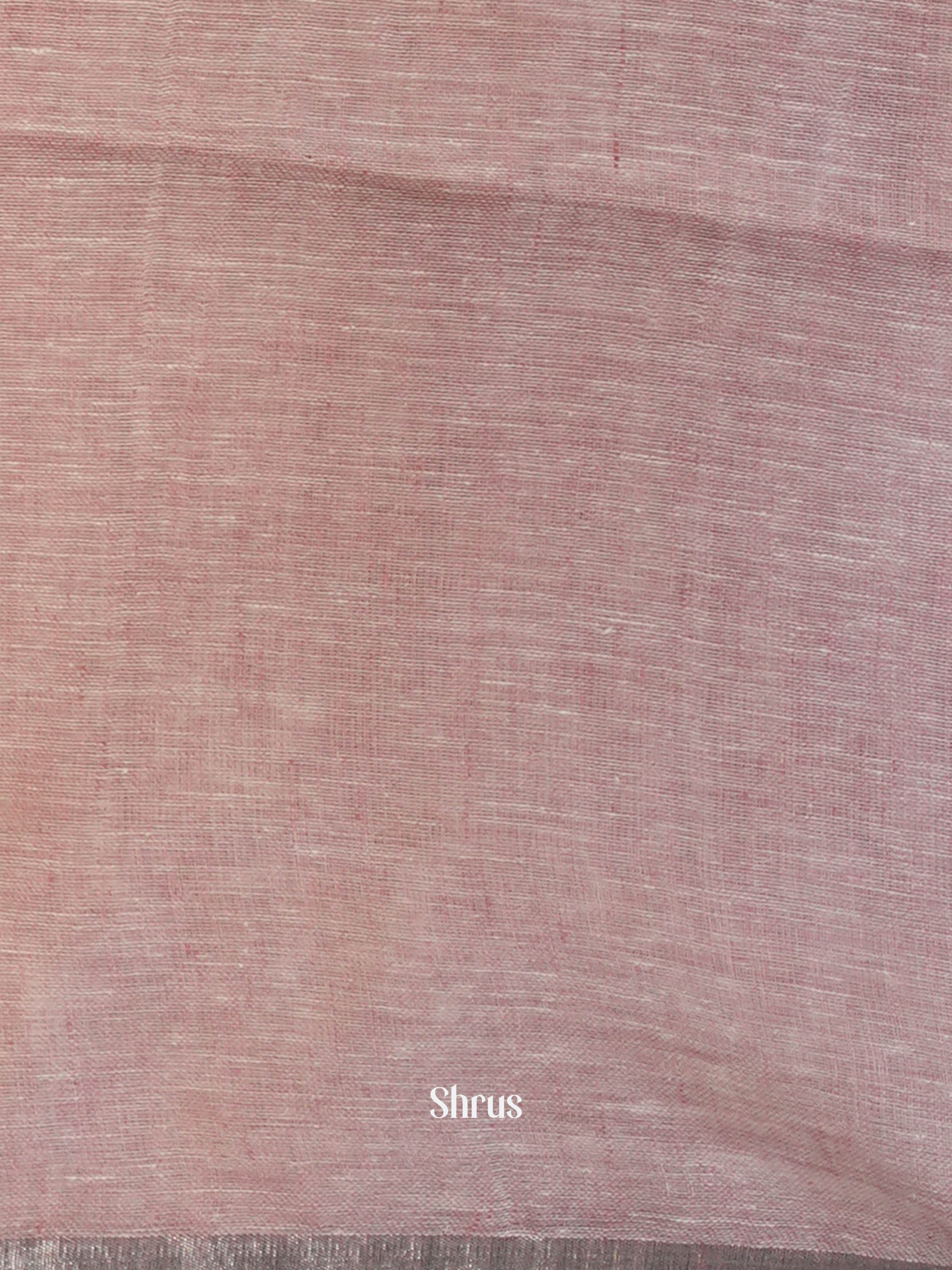 Peachy Light Brown - Linen Saree Saree - Shop on ShrusEternity.com