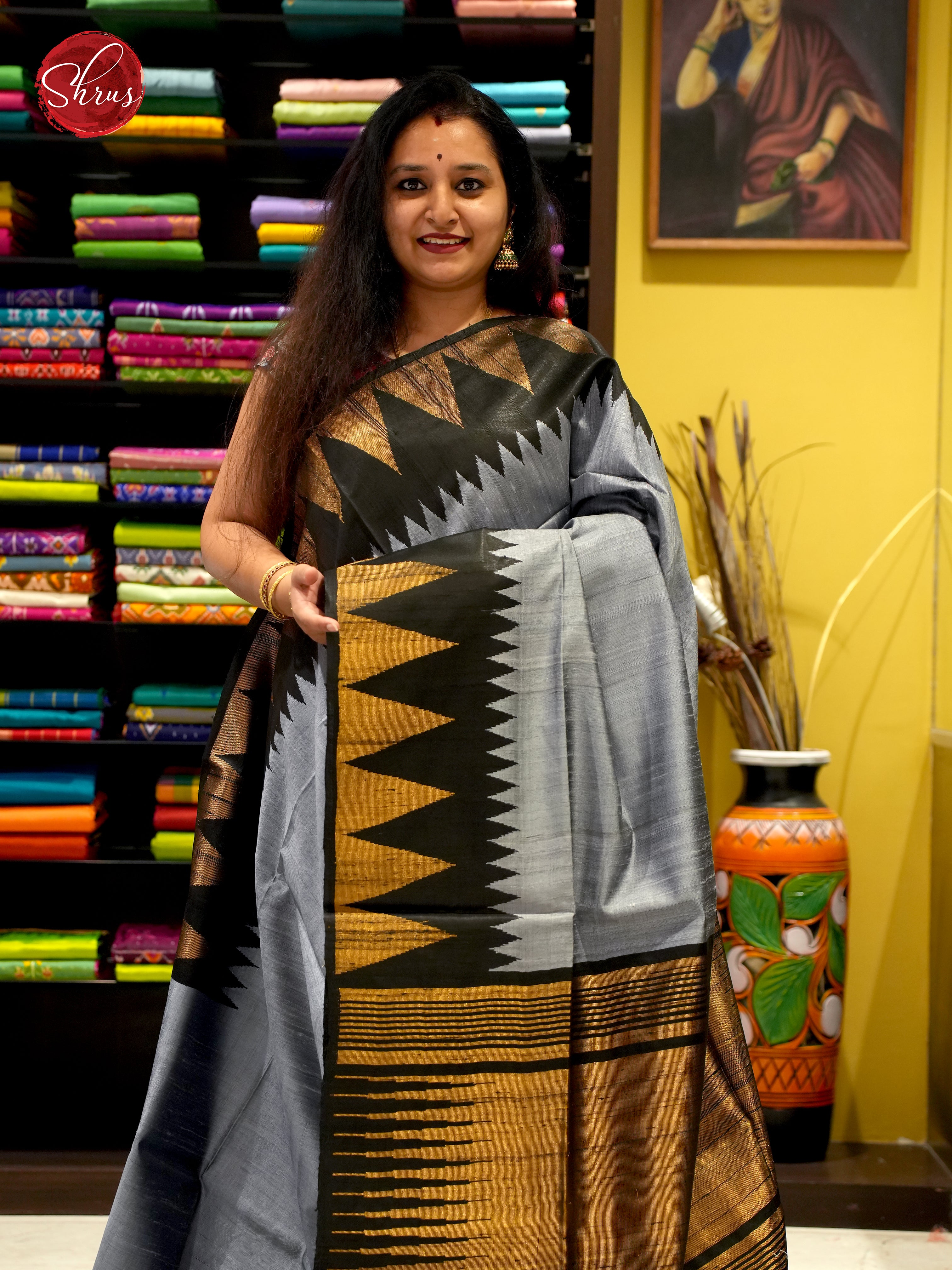 Stone Grey & Black - Raw Silk - Shop on ShrusEternity.com