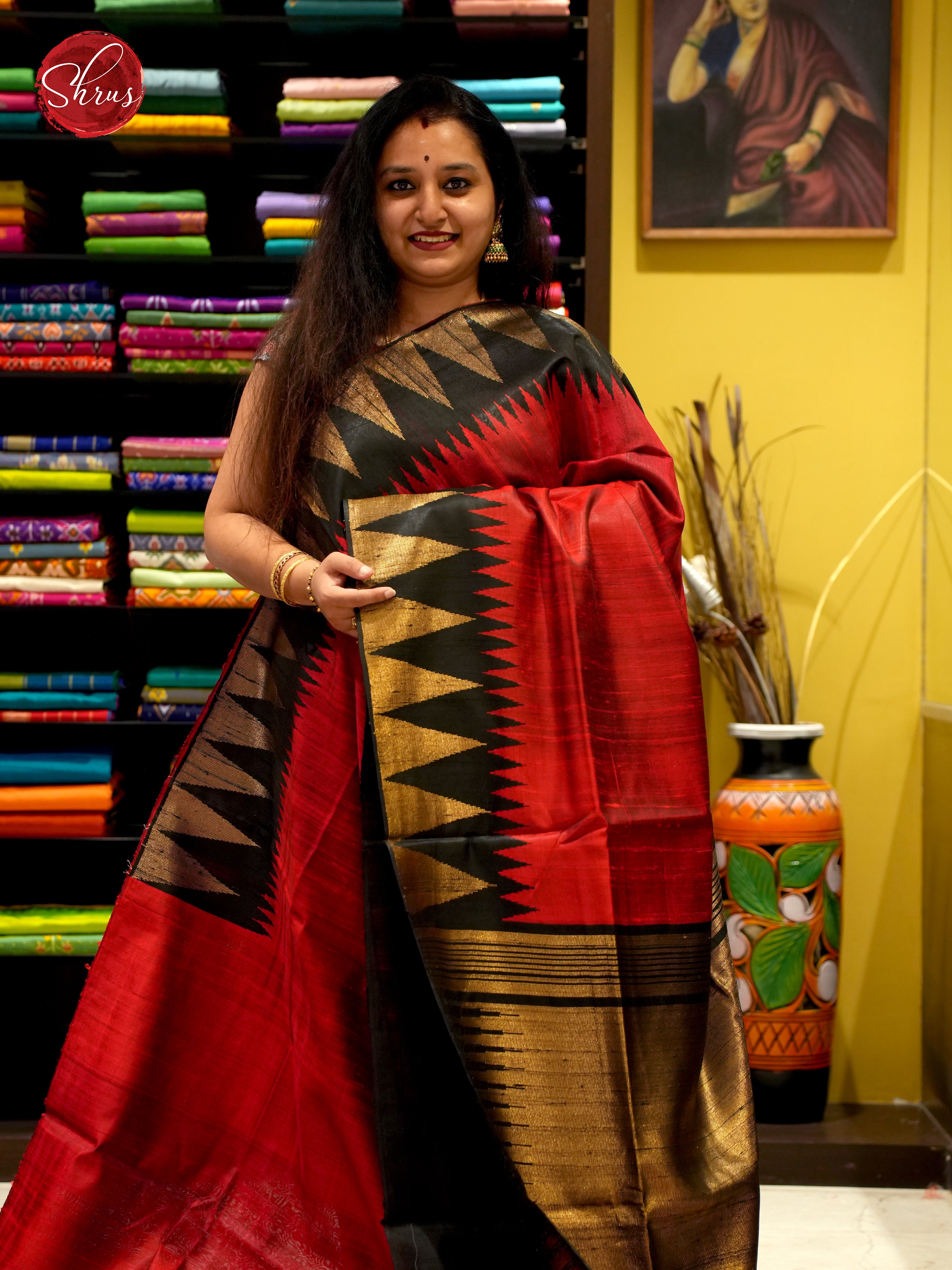 Scarlet Red & Black - Raw Silk - Shop on ShrusEternity.com