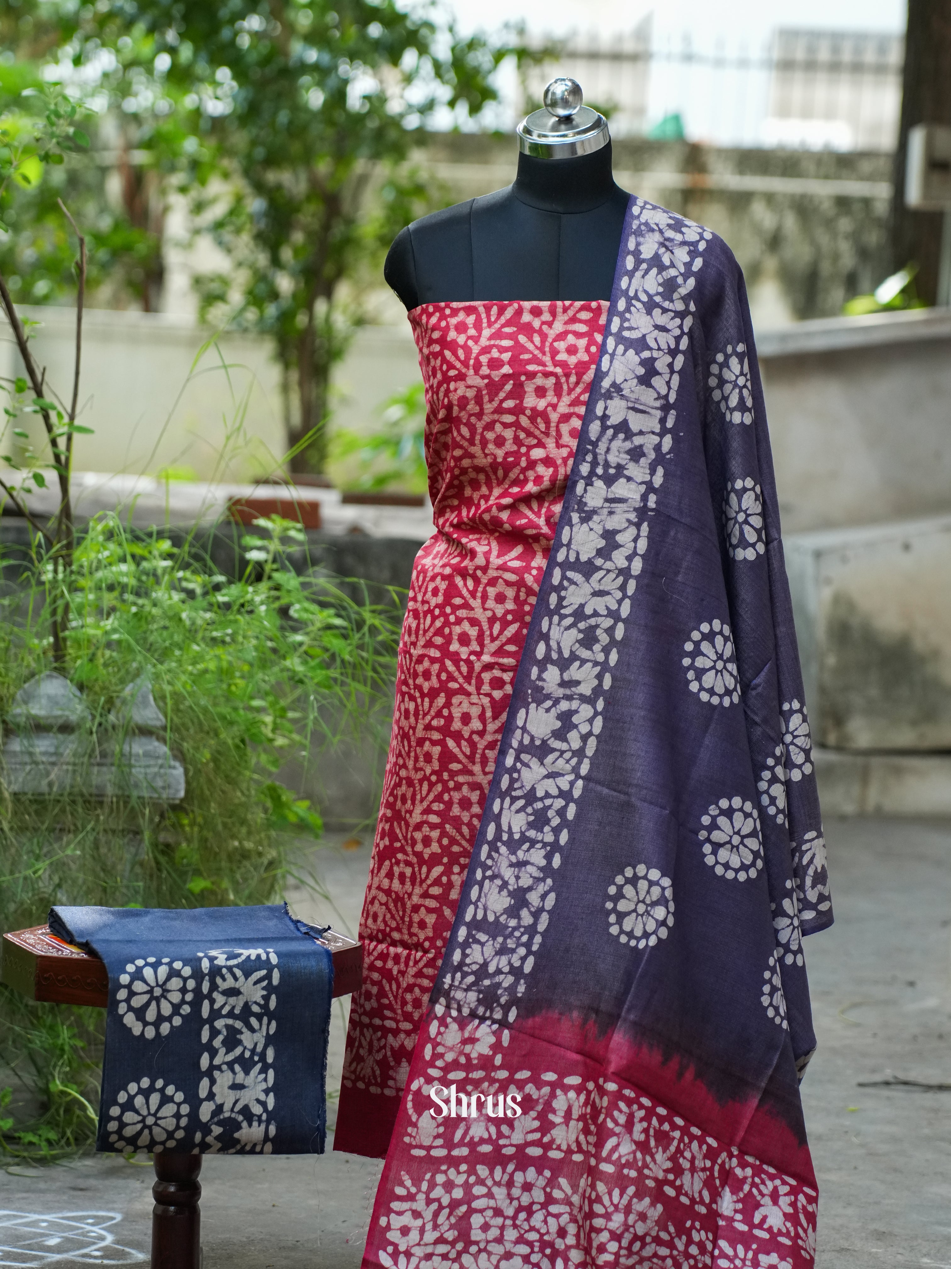 Red & Blue - Bhatik salwar - Shop on ShrusEternity.com