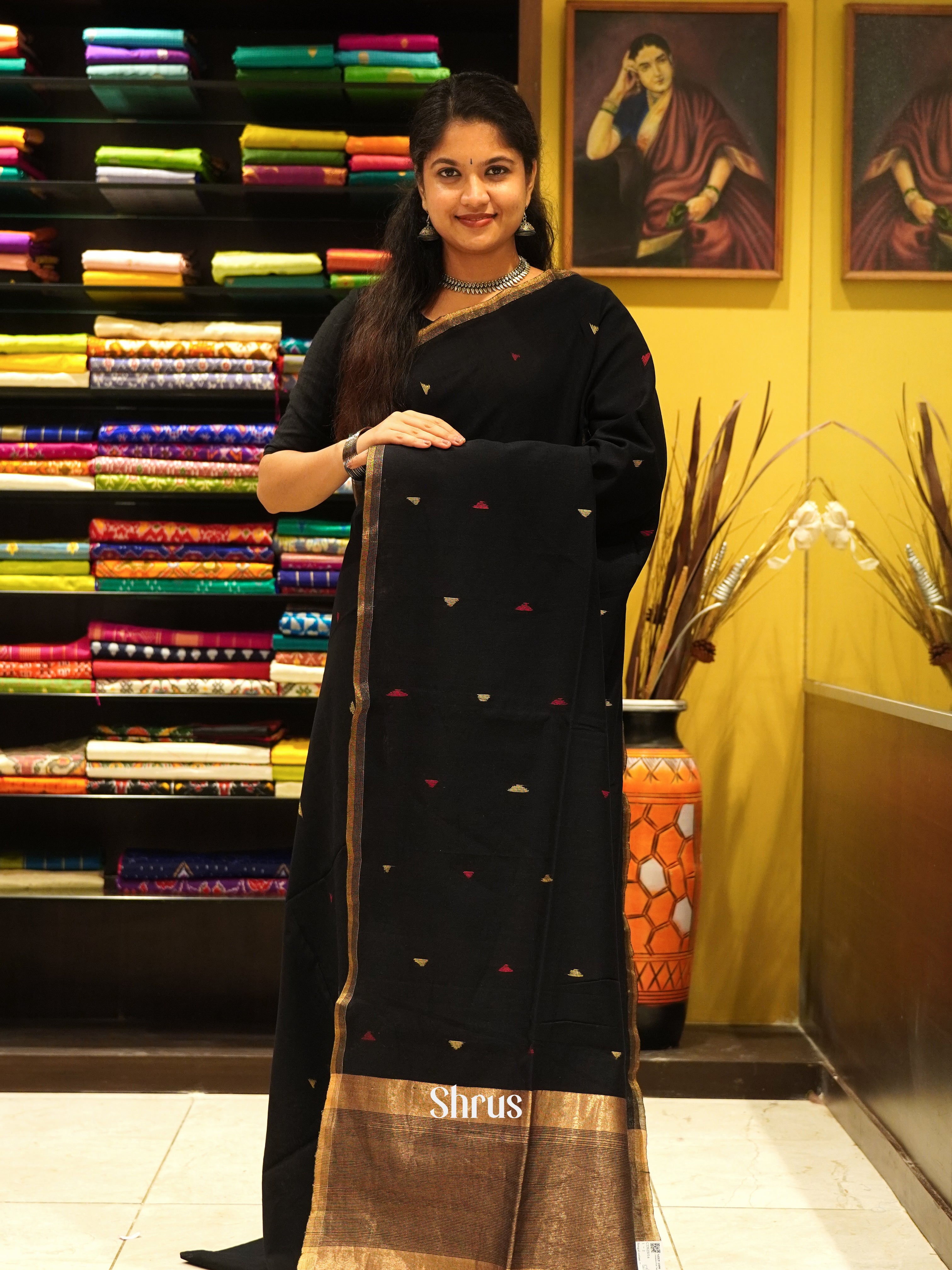 Black - Bengal cotton - Shop on ShrusEternity.com
