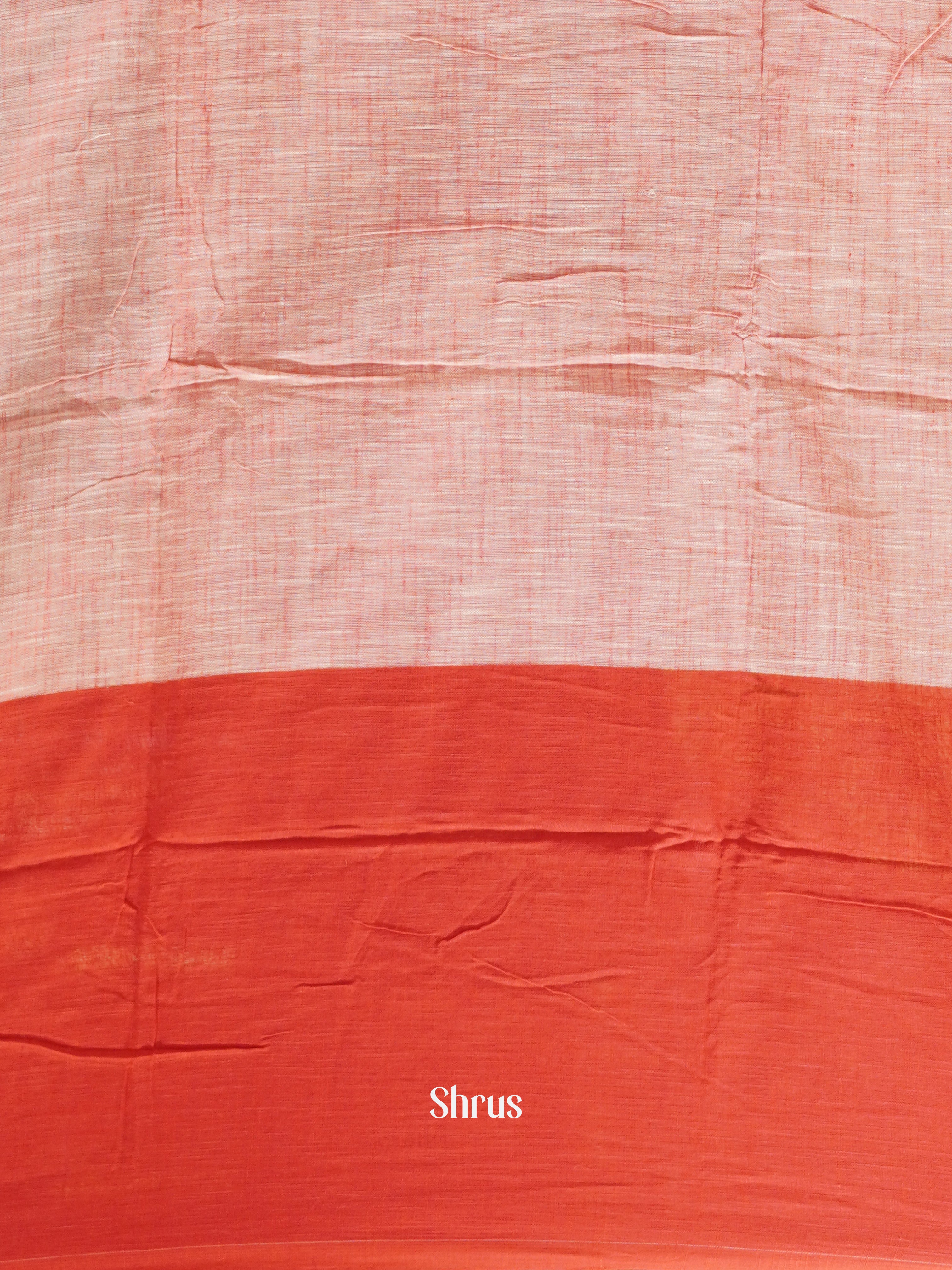 Grey & Red - Bengal cotton Saree - Shop on ShrusEternity.com