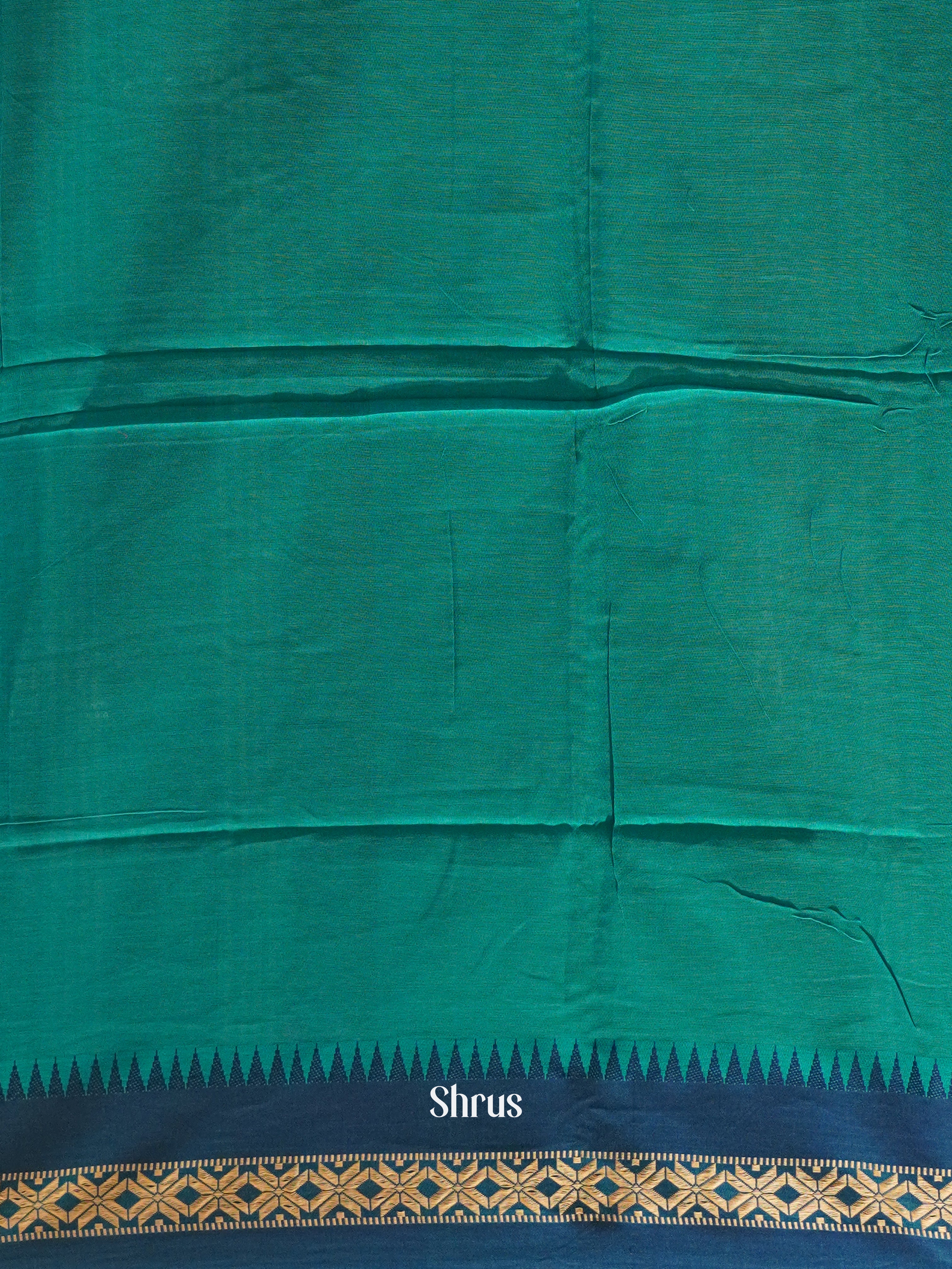 Green & Blue - Bengal cotton Saree - Shop on ShrusEternity.com