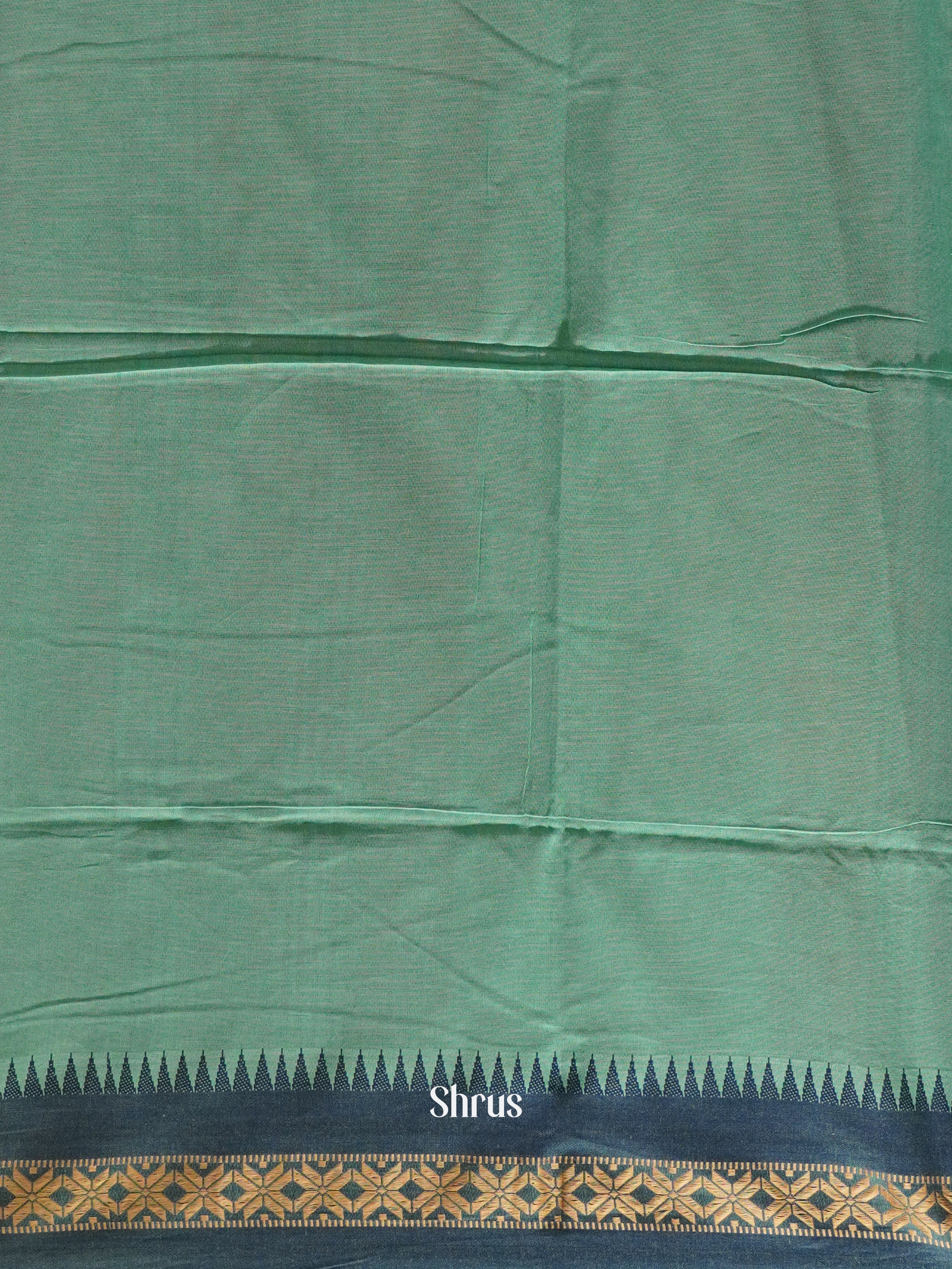 Green & Blue- Bengal cotton Saree - Shop on ShrusEternity.com