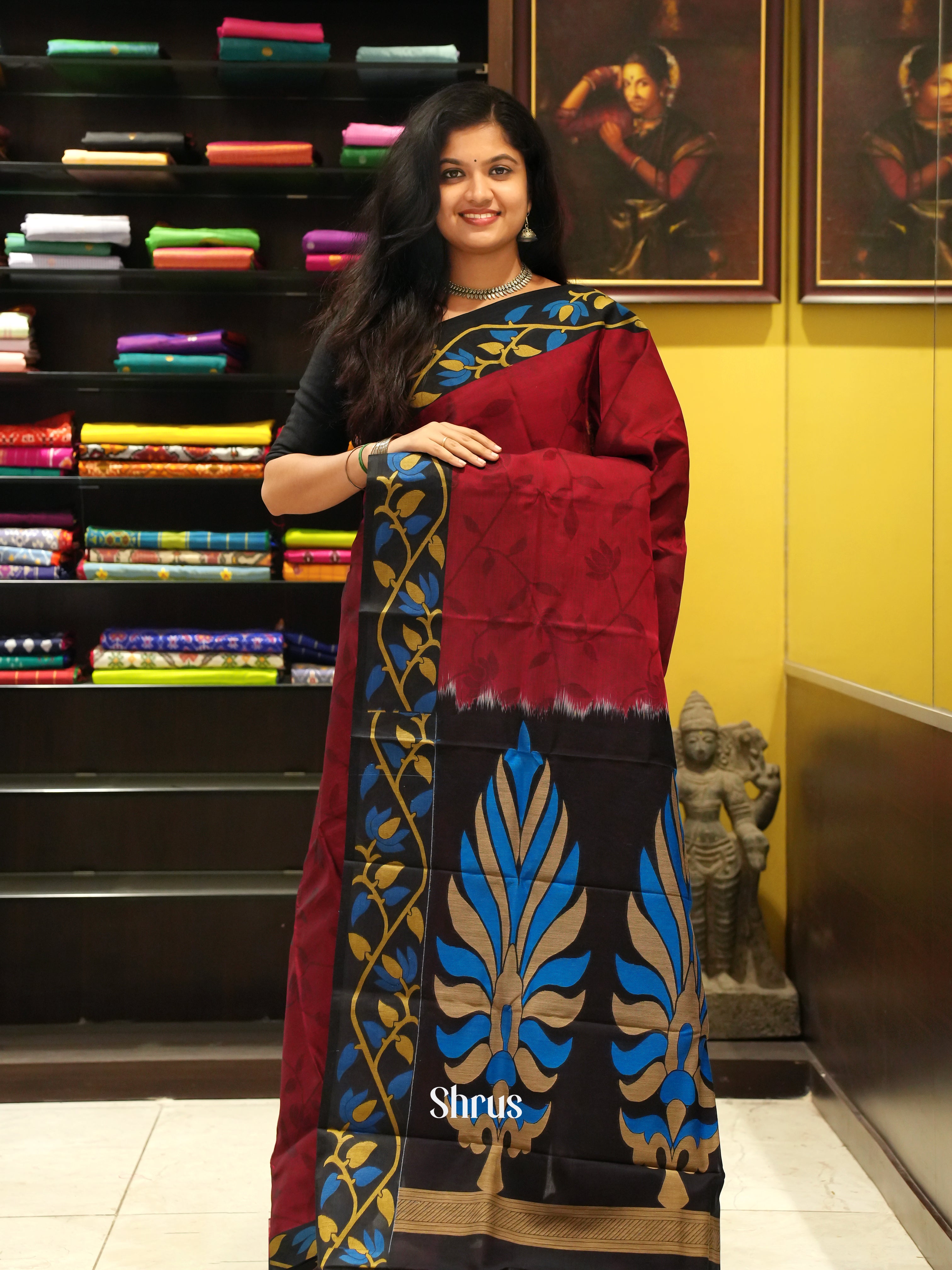 Maroon & Black - Mercerized cotton - Shop on ShrusEternity.com