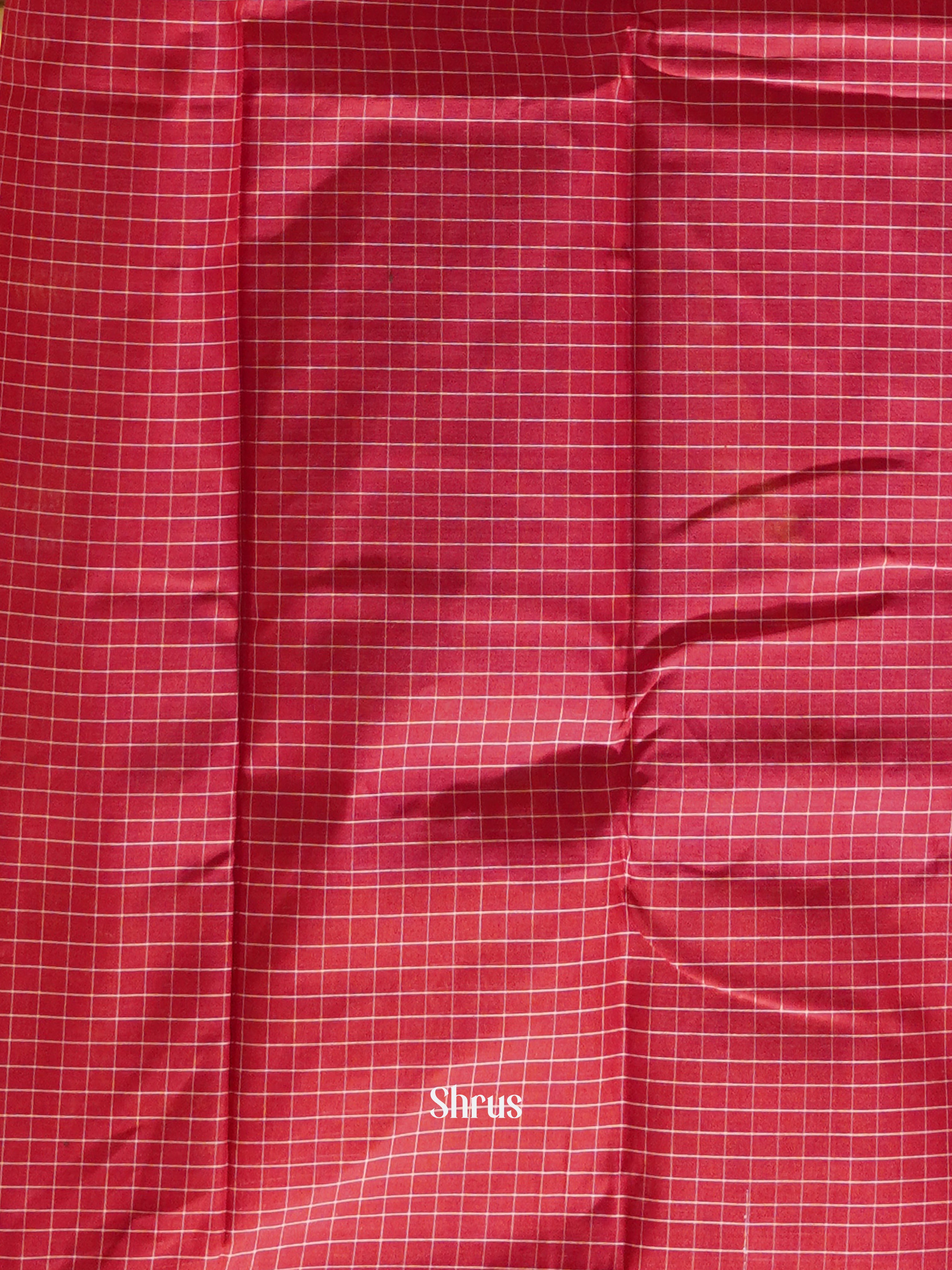 Peacock Green & Red - Mercerized cotton Saree - Shop on ShrusEternity.com