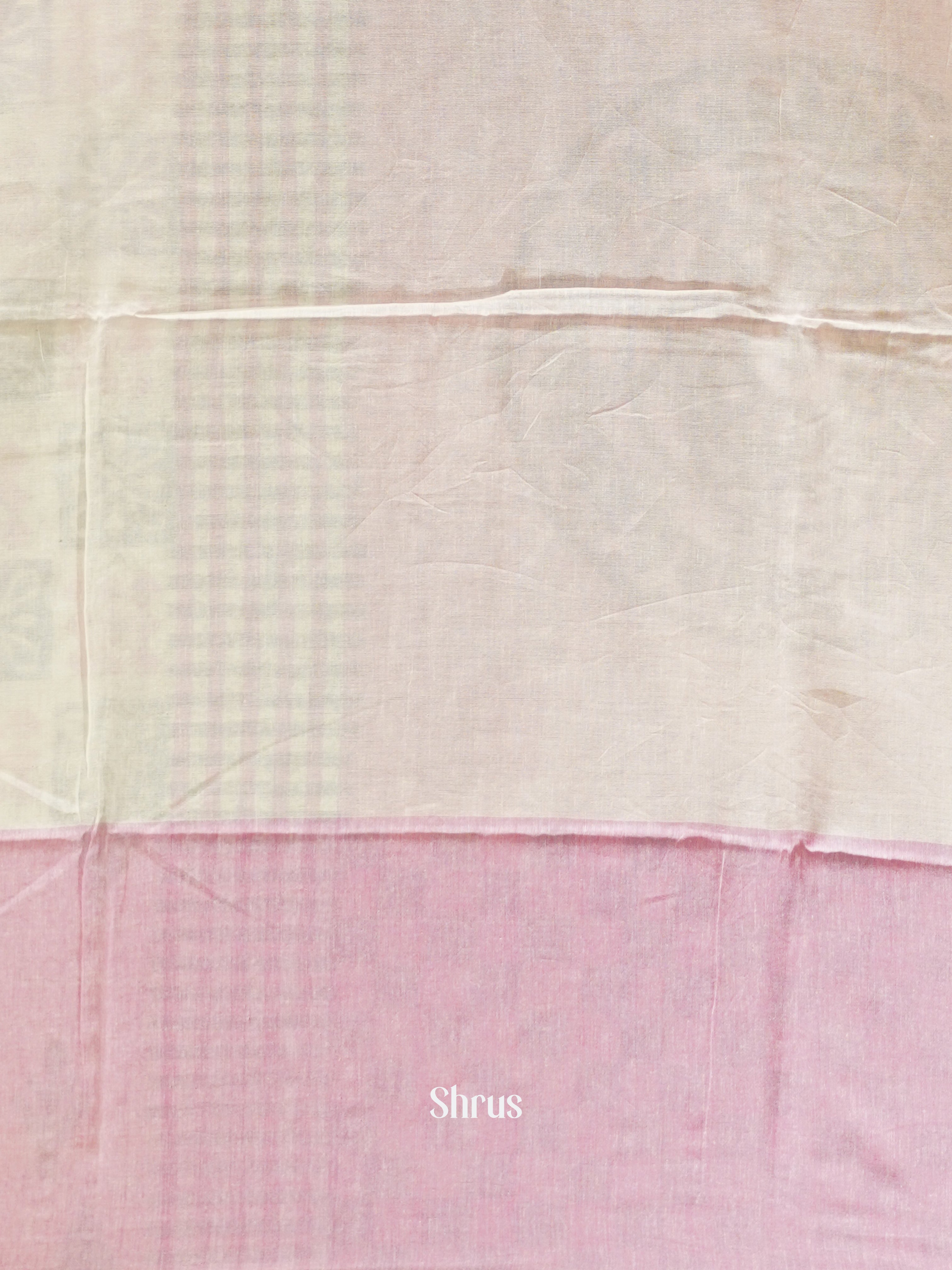 Cream & Pink - Bengal cotton Saree - Shop on ShrusEternity.com