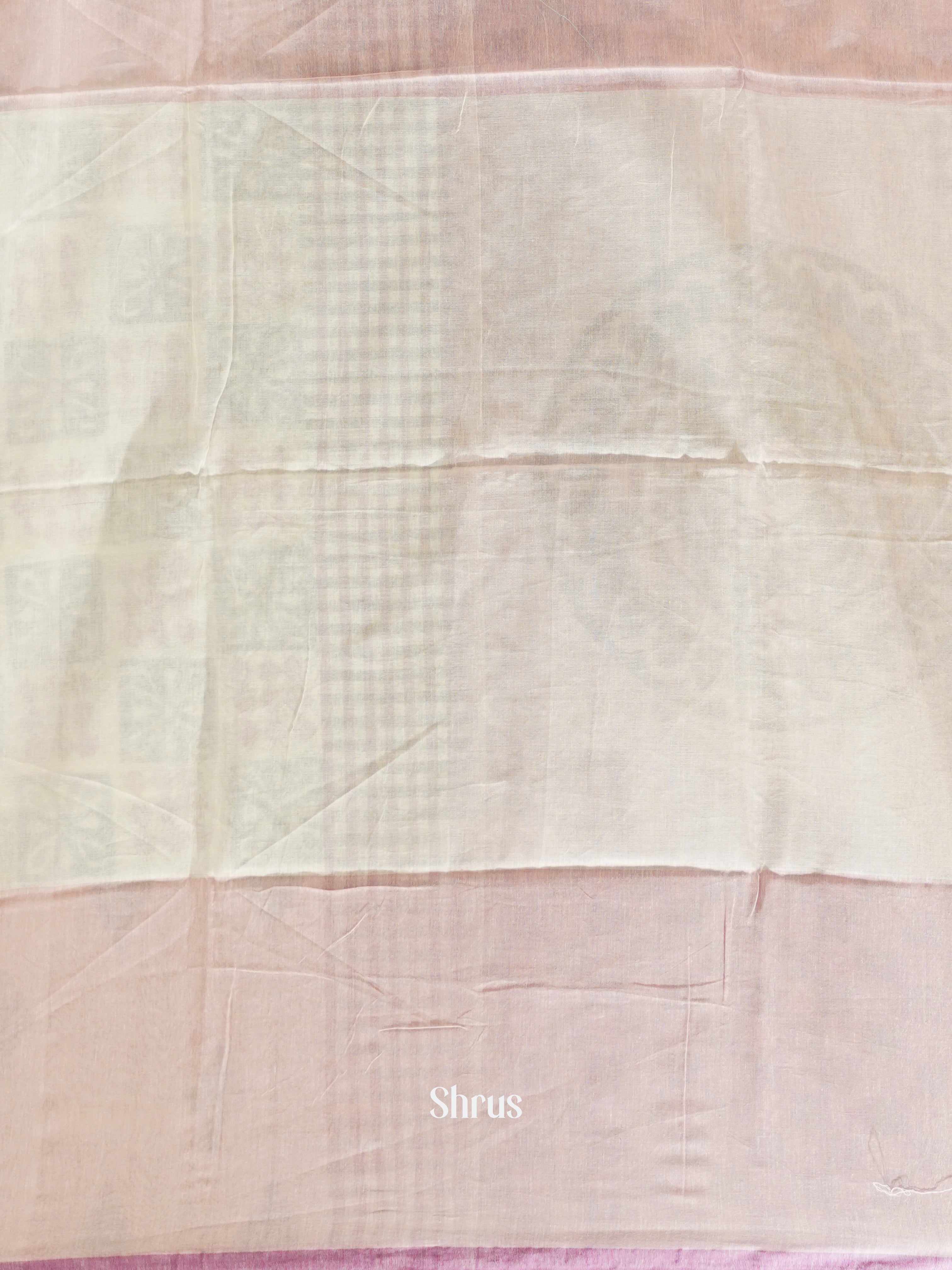 Cream & Pink - Bengal cotton Saree - Shop on ShrusEternity.com