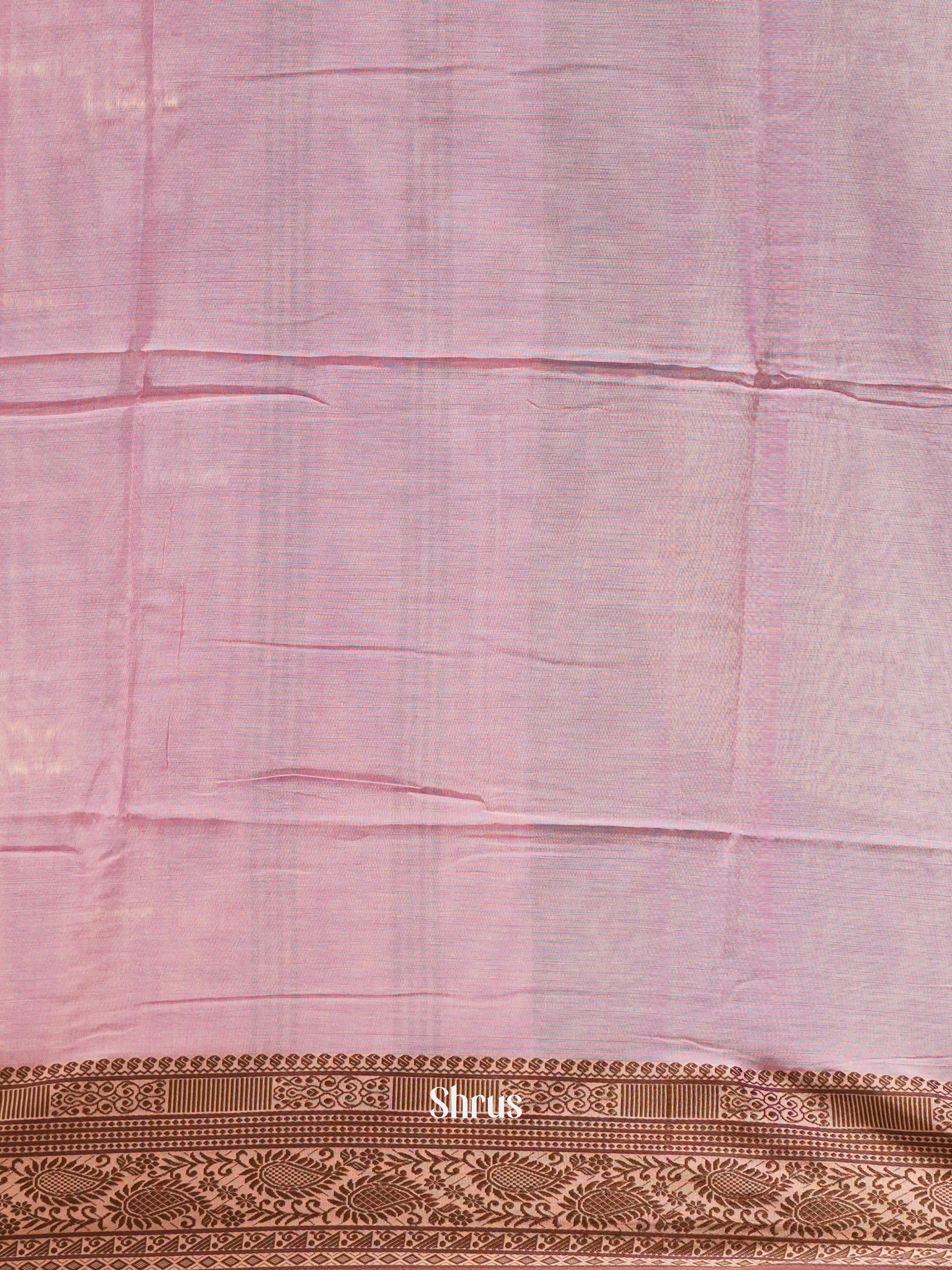 Pink & Brown - Bengal cotton Saree - Shop on ShrusEternity.com