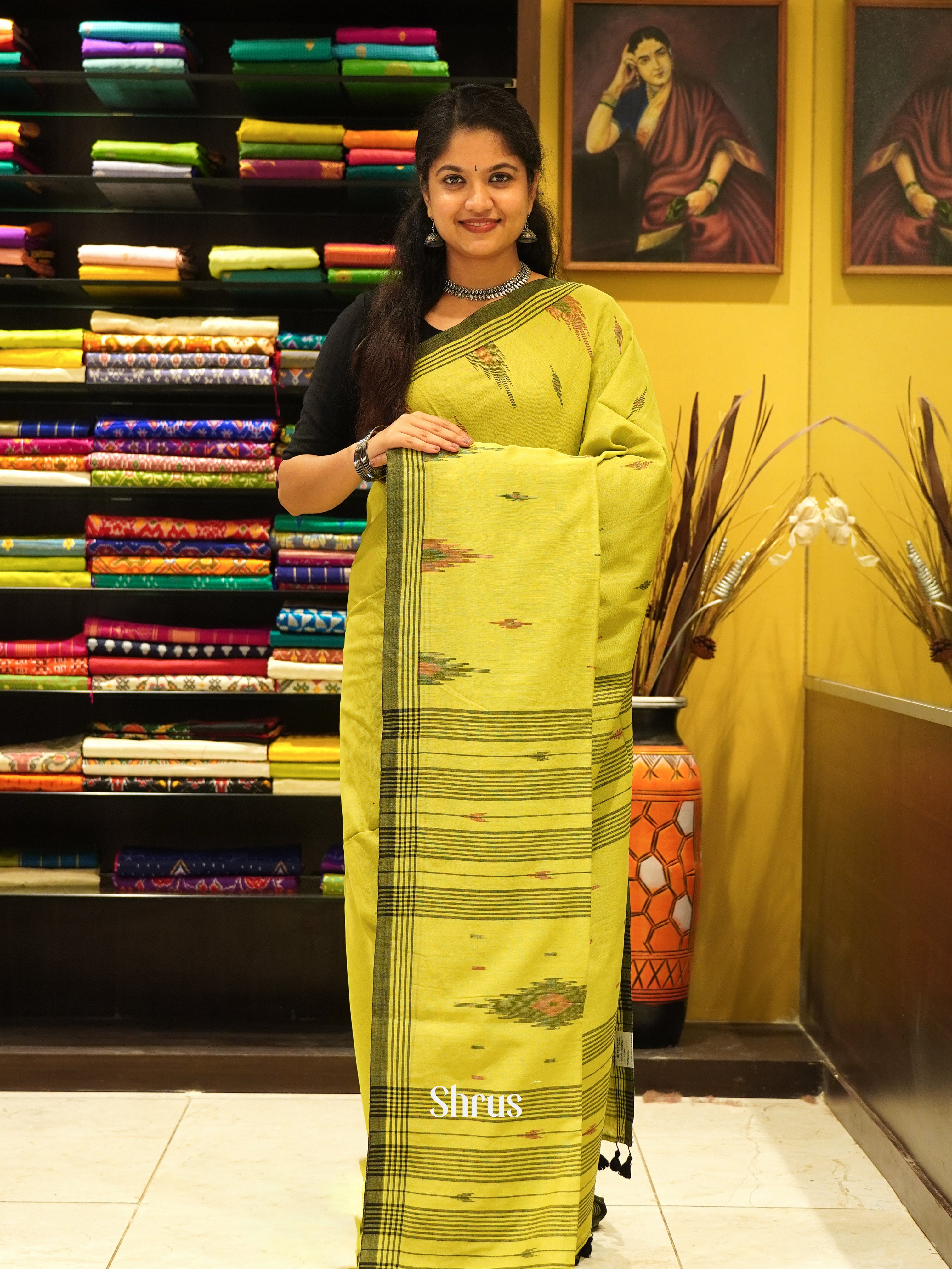 Green - Bengal cotton Saree - Shop on ShrusEternity.com