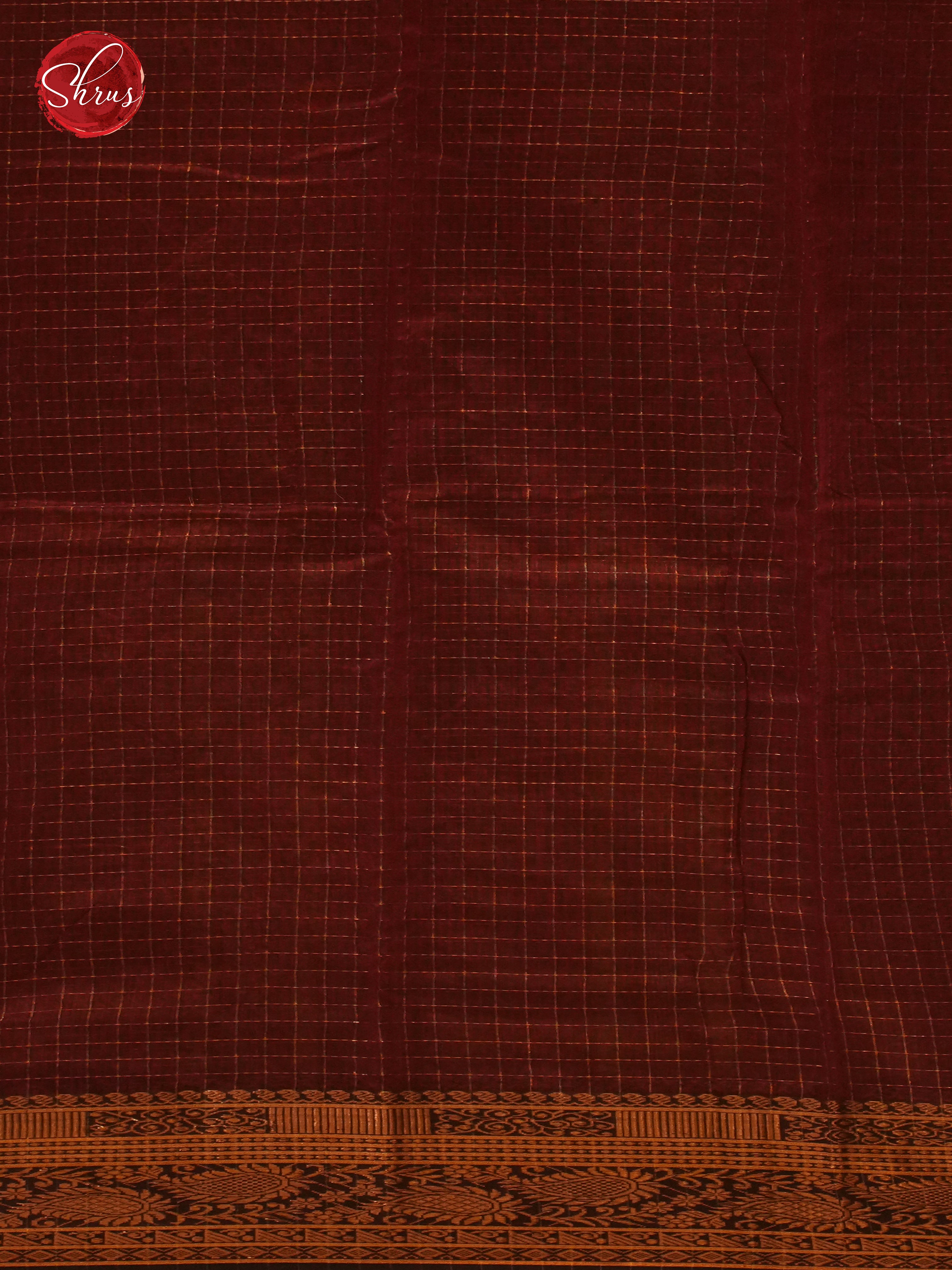 Beige & Maroon - Mercerized Cotton Saree - Shop on ShrusEternity.com