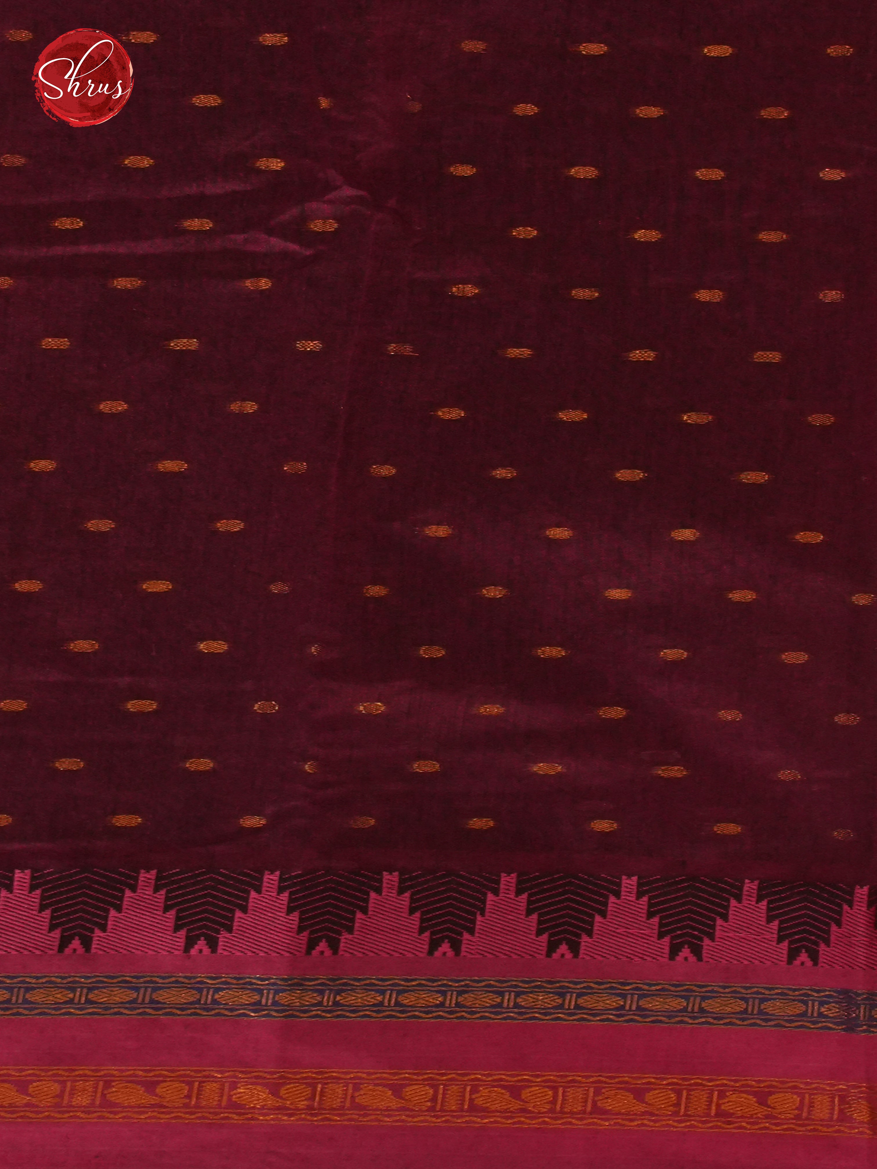 Blue & Wine - Mercerized Cotton Saree - Shop on ShrusEternity.com