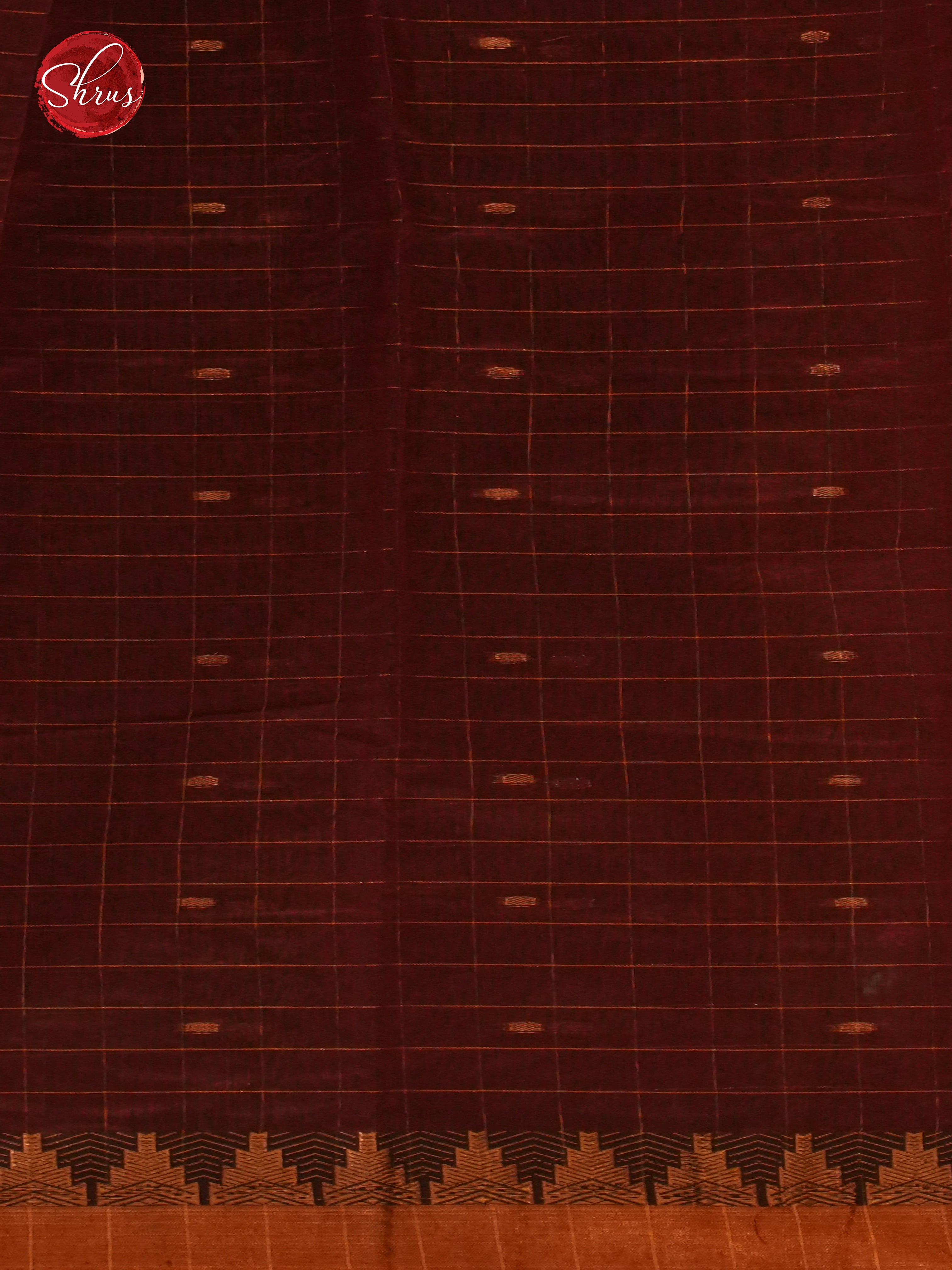 Greenish Grey & Maroon - Mercerized Cotton Saree - Shop on ShrusEternity.com