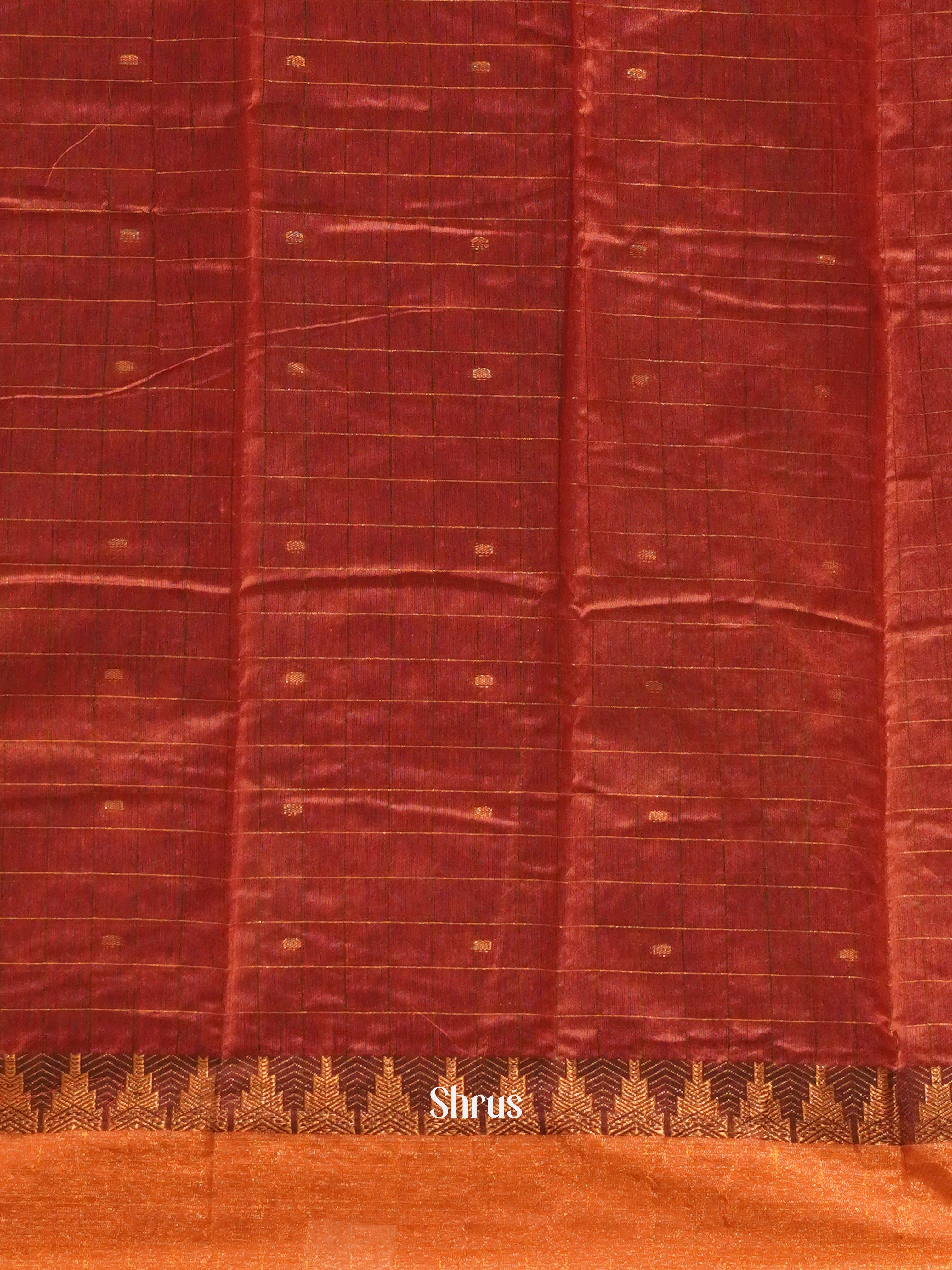 Green & Maroon - Mercerized Cotton Saree - Shop on ShrusEternity.com