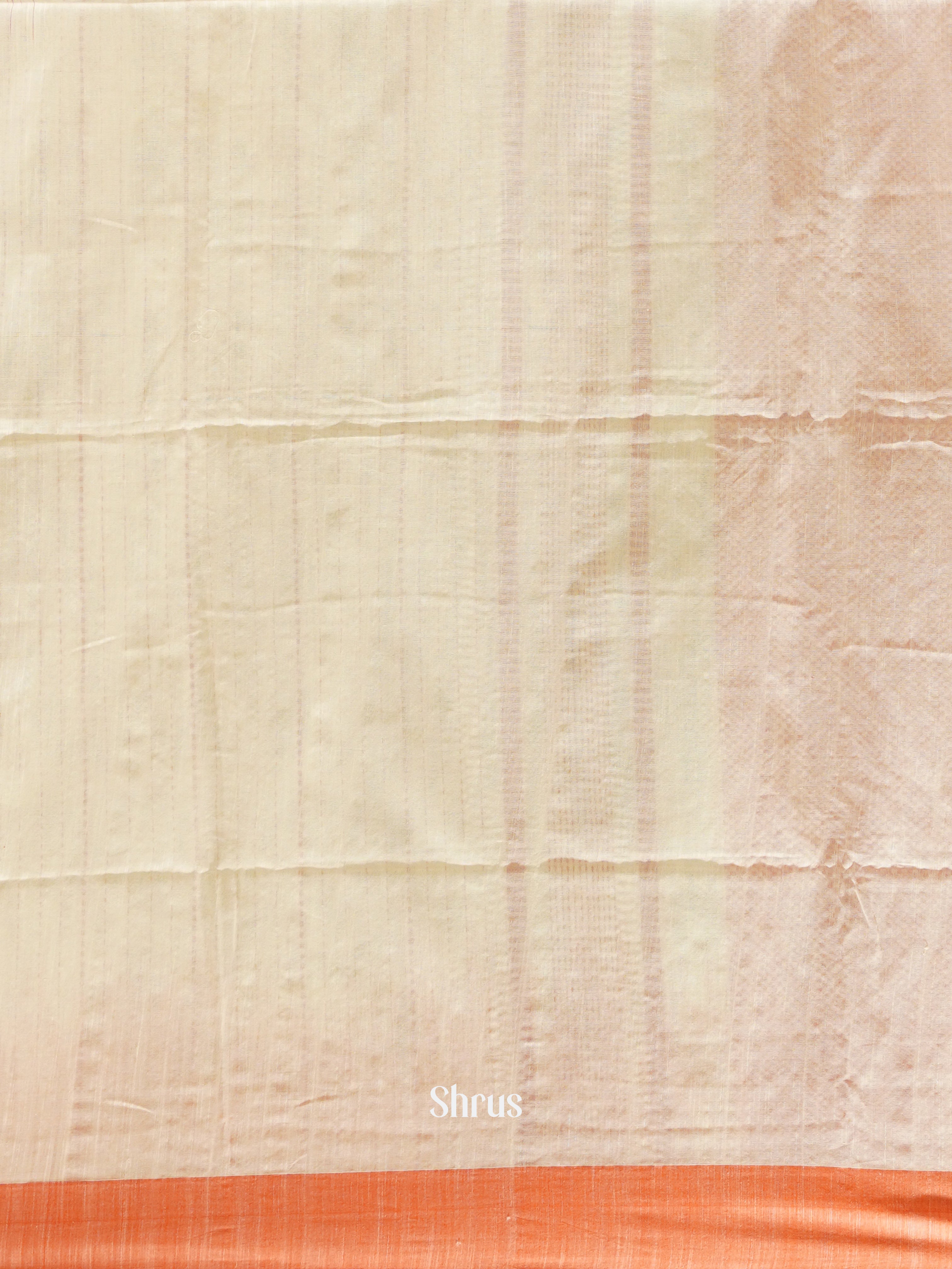 Cream & Orange - Bengal cotton Saree - Shop on ShrusEternity.com