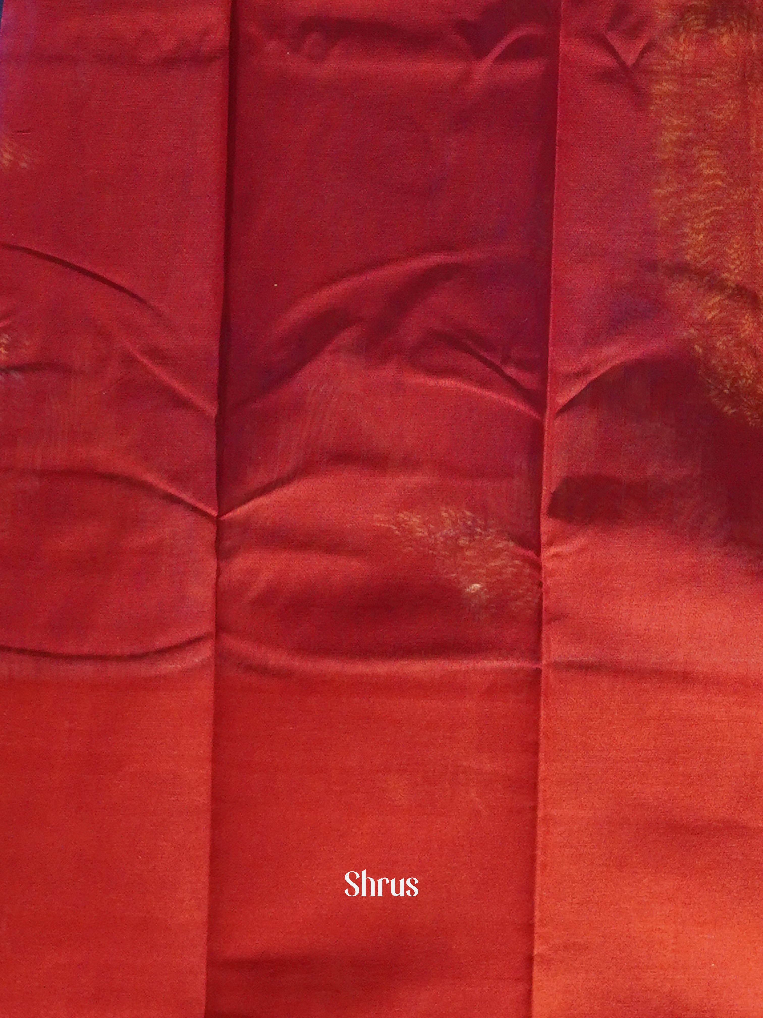 Blue & Red - Dhakhai cotton Saree - Shop on ShrusEternity.com