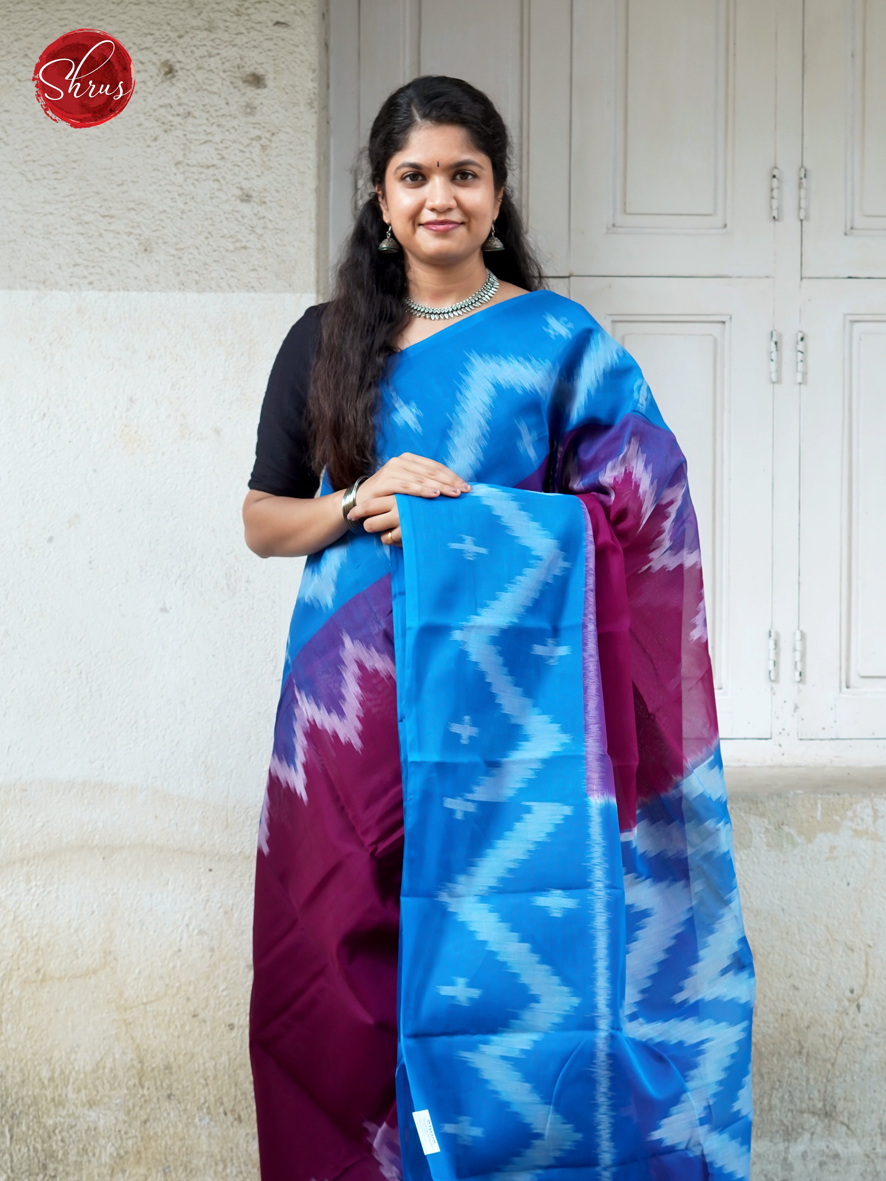 Wine & Blue - Dhakhai cotton - Shop on ShrusEternity.com