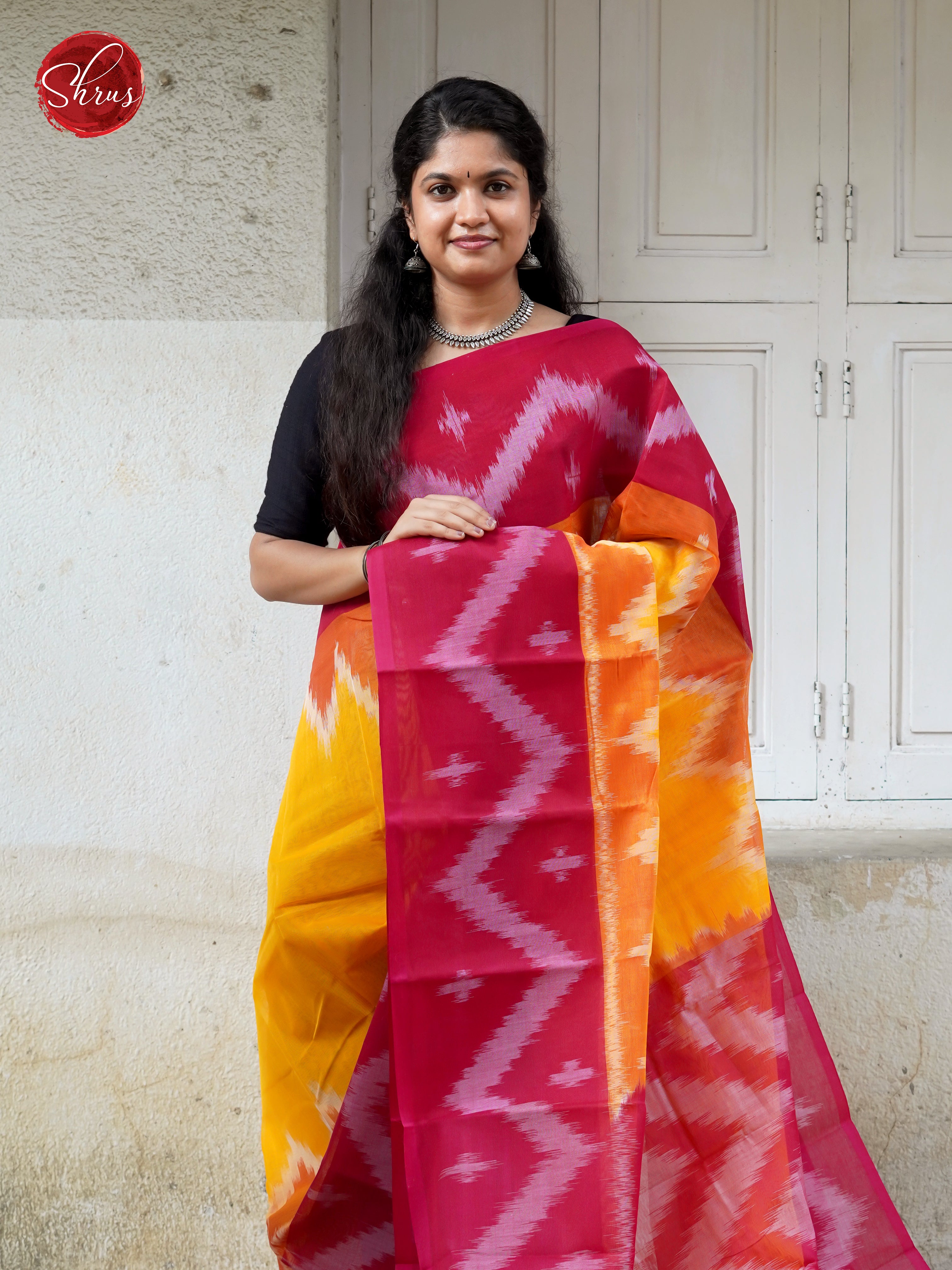 Mustard & Red - Dhakhai cotton - Shop on ShrusEternity.com