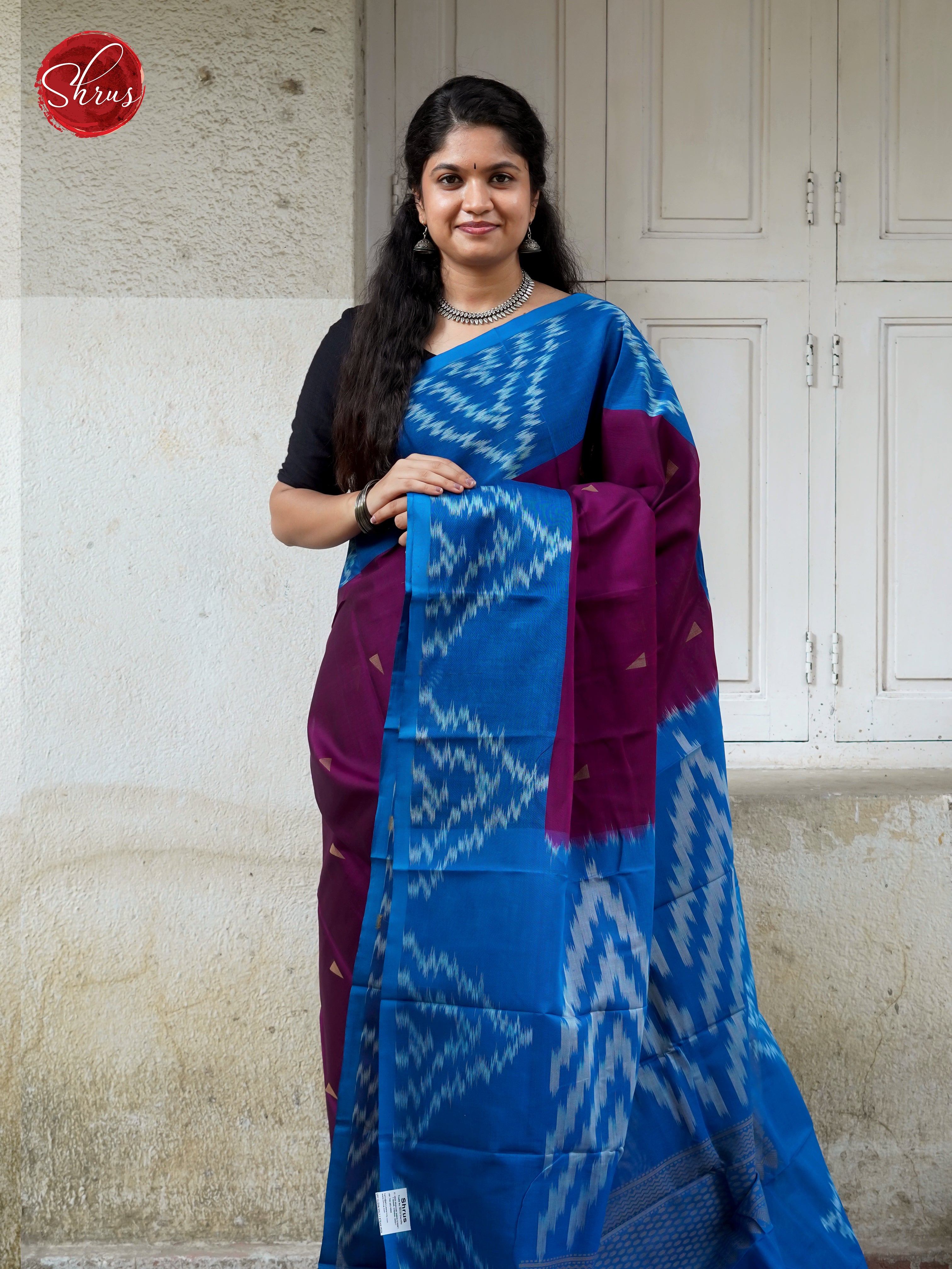 Wine & Blue - Dhakhai cotton - Shop on ShrusEternity.com